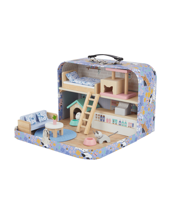 19 Piece Pet Suitcase Dollhouse