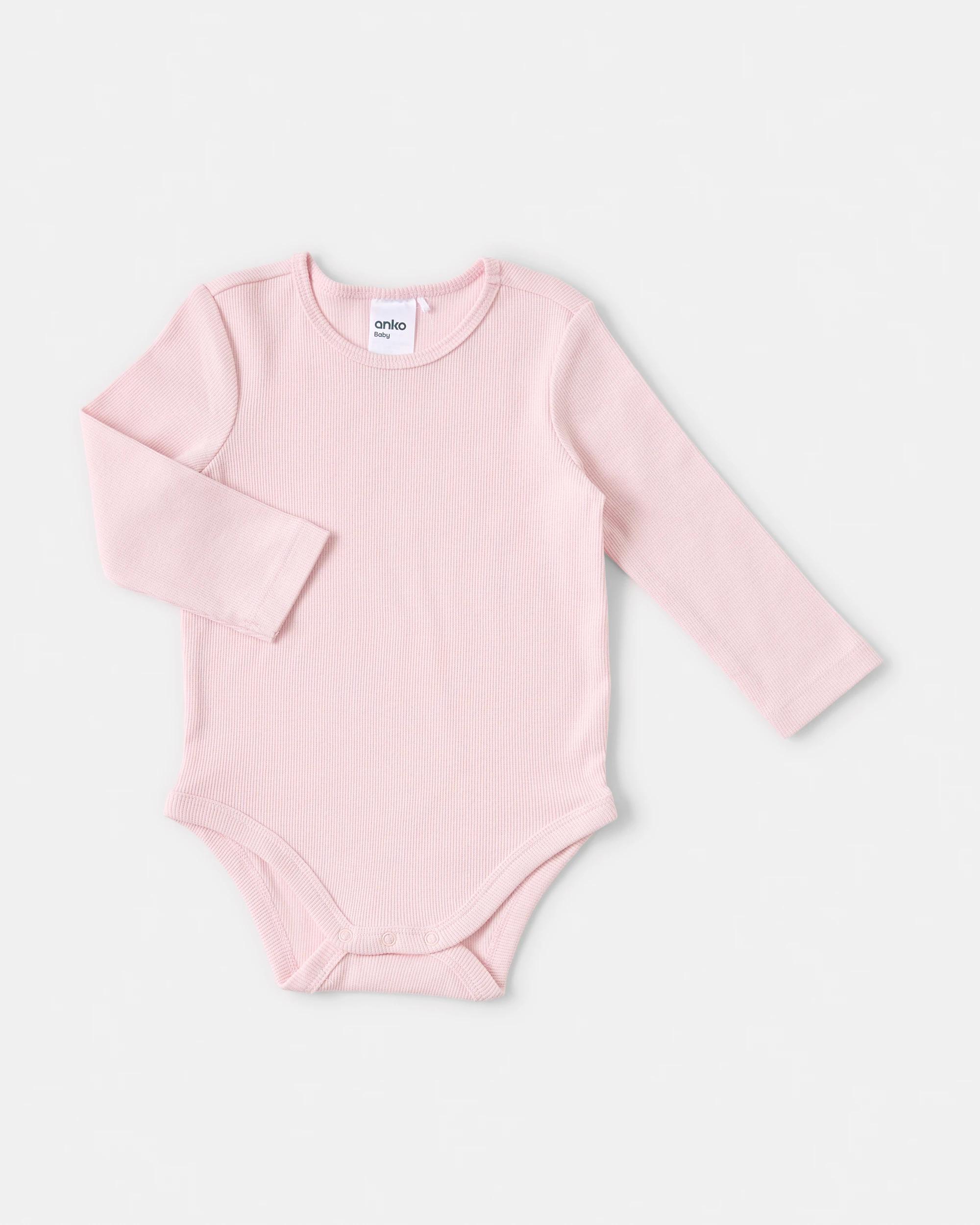 4 3 Pack Cotton Long Sleeve Bodysuits Pink Bows, 4 of 8