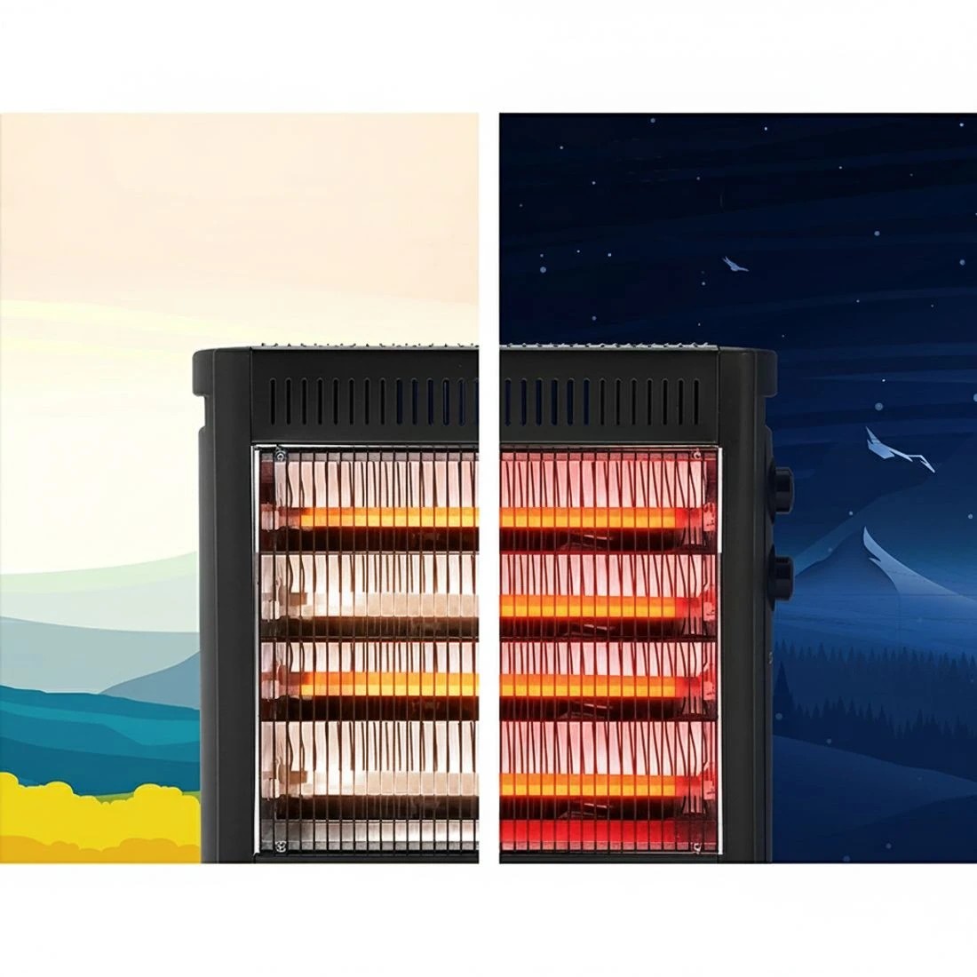 6 Devanti 2200W Infra Heater Radiant Heaters - Black, 6 of 7