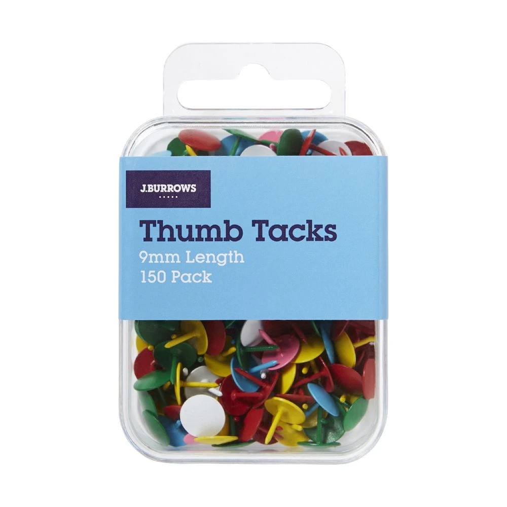3 J.Burrows Thumb Tacks Assorted 150 Pack, 3 of 3