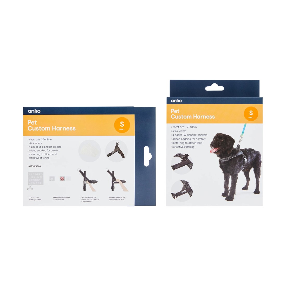 10 Pet Customisable Harness - Small, Black, 10 of 10