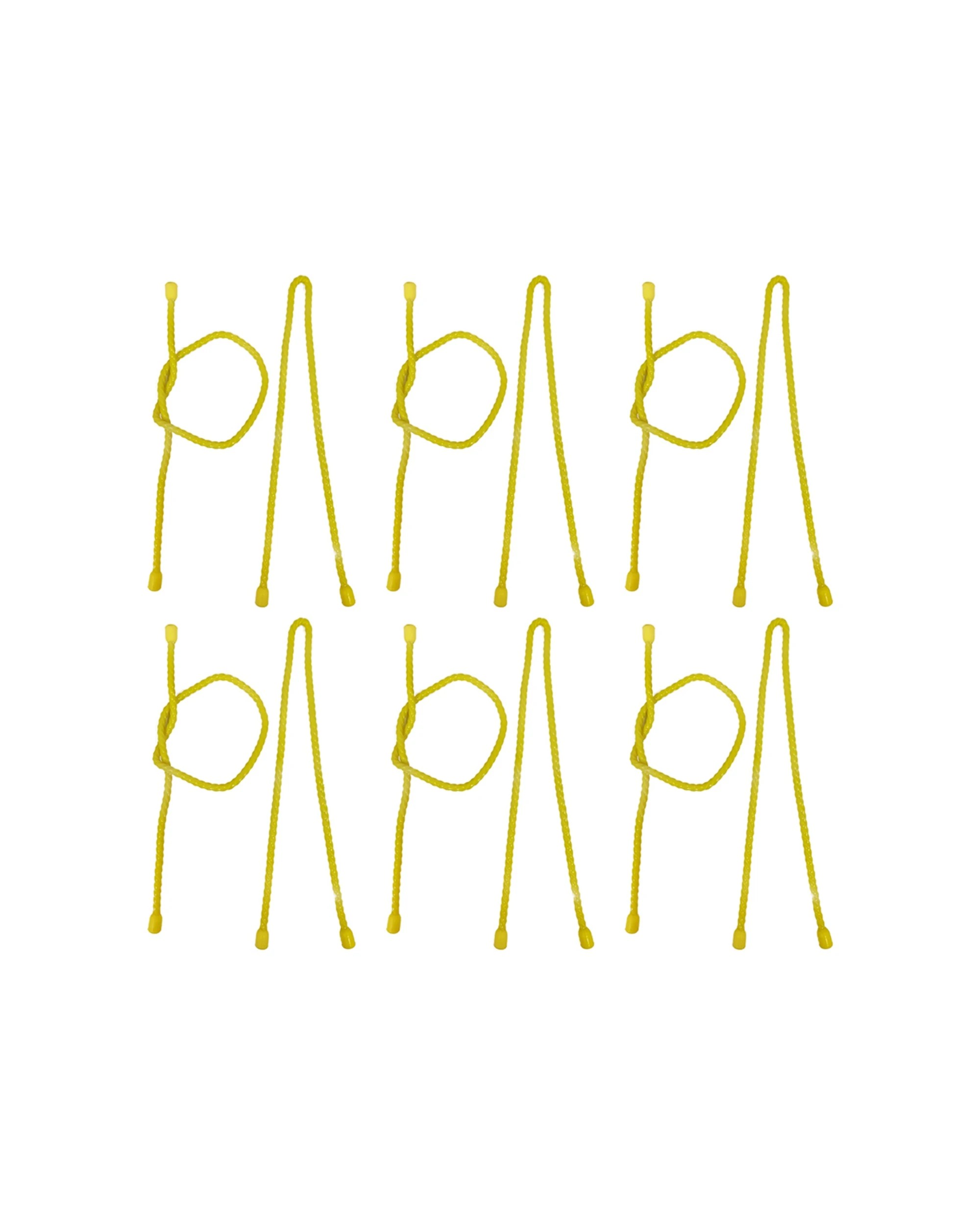 1 Wildtrak Silicone Reusable Ties Set 6 x 2pc Outdoor Camping - Yellow, 1 of 2