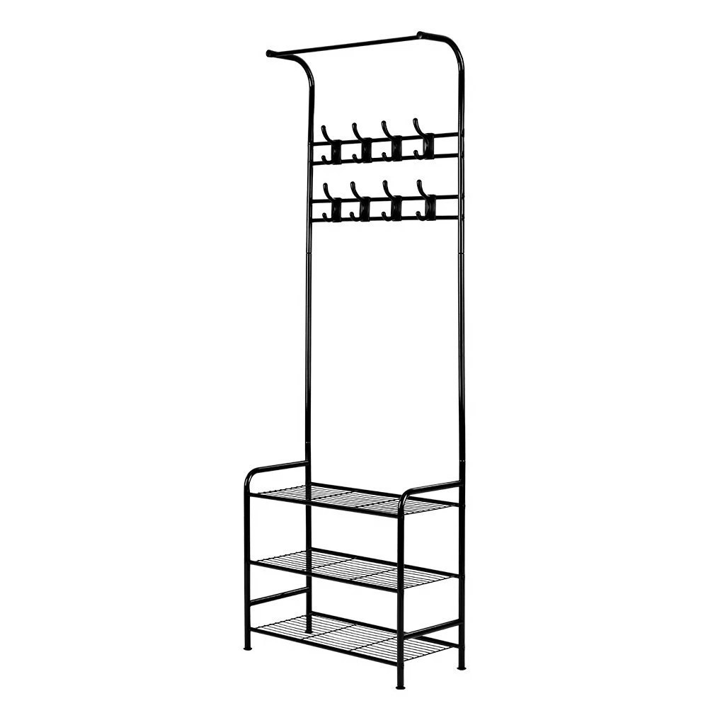 1 Artiss Clothes Rack Airer Coat Stand 179cm Hanger Rail Closet - Black, 1 of 7
