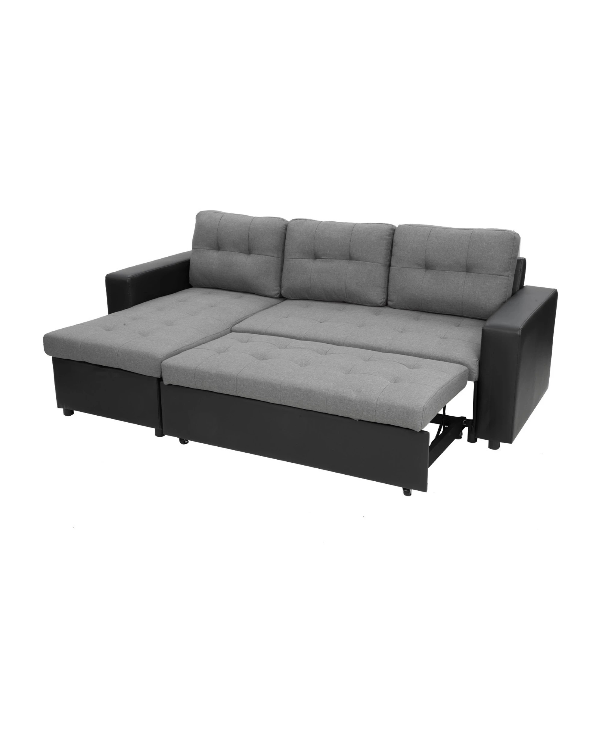 4 Sarantino 3-Seater Corner Sofa Bed Storage Lounge Chaise Couch - Grey, 4 of 10