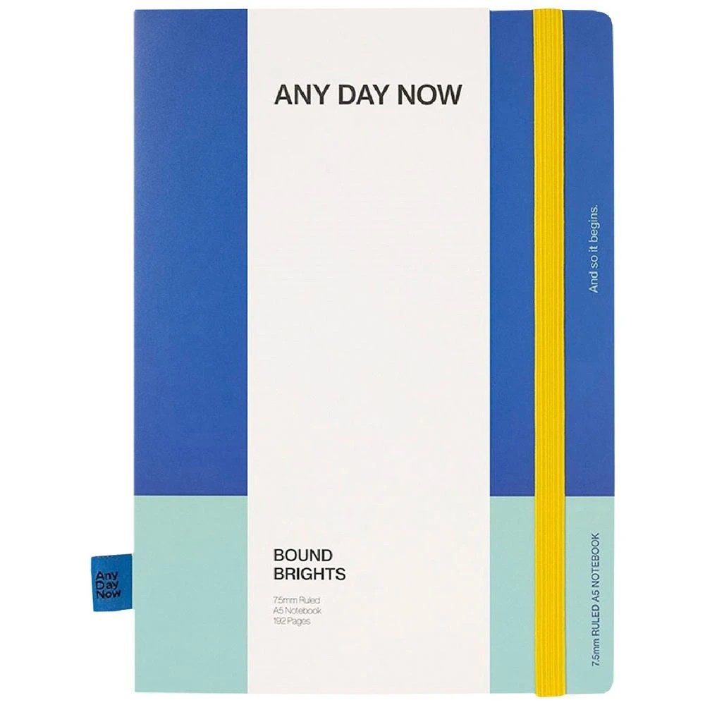 1 Any Day Now Bound Brights A5 Ruled Notebook Sky Blue, 1 of 4
