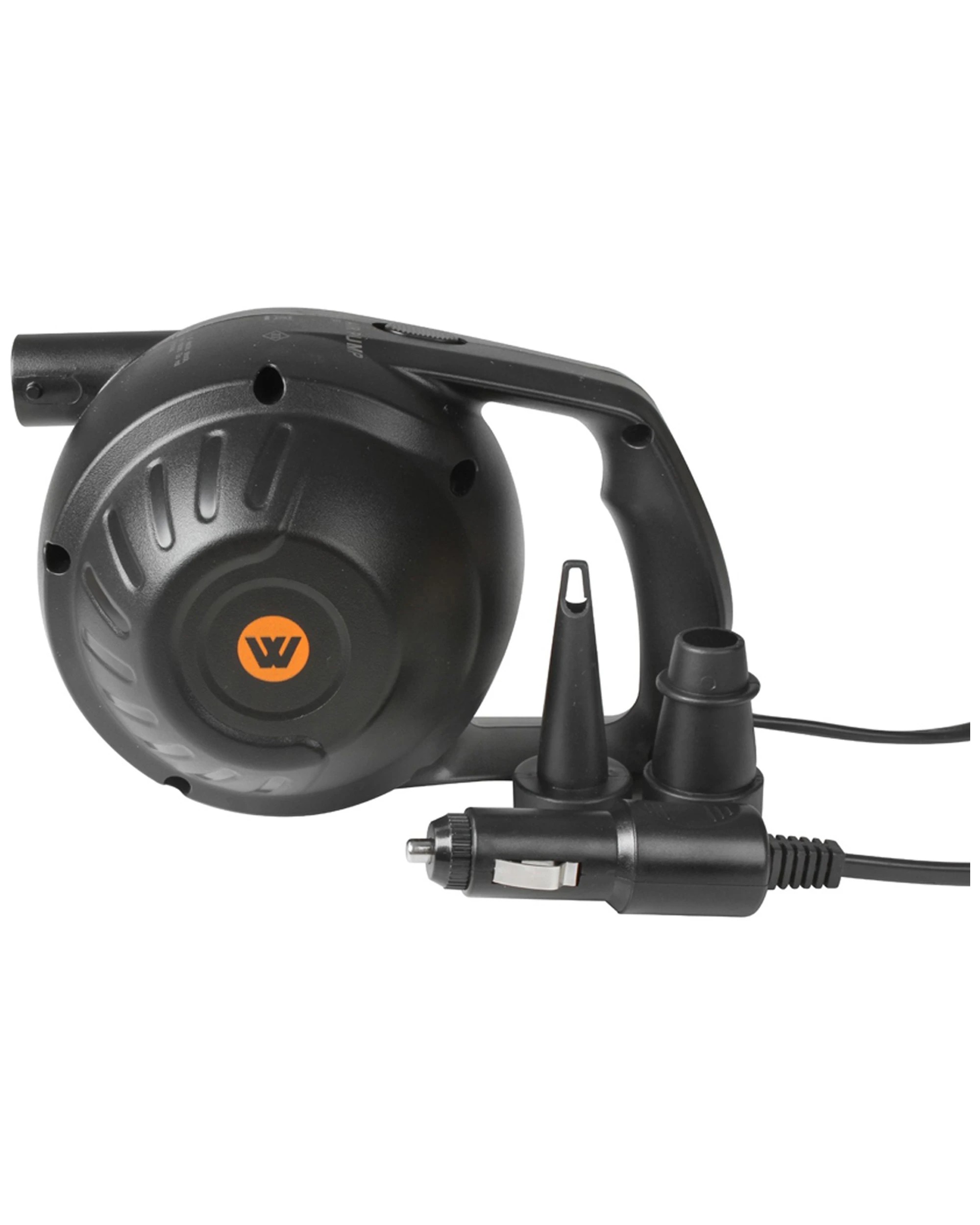 1 Wildtrak 12V Electric Air Pump High Output Portable Camping Inflator ABS - Black, 1 of 2