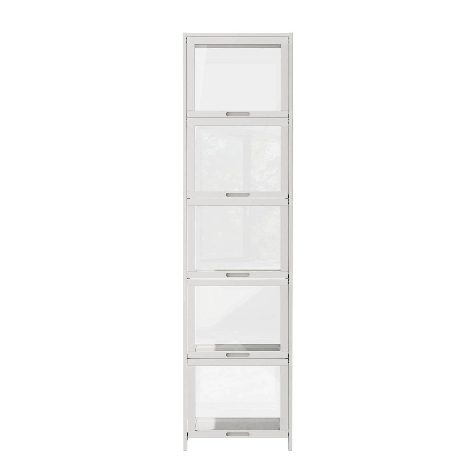 6 Oikiture Display Cabinet Storage 5-Tier Shelves Bookcase Clear Stand Rack - White, 6 of 8