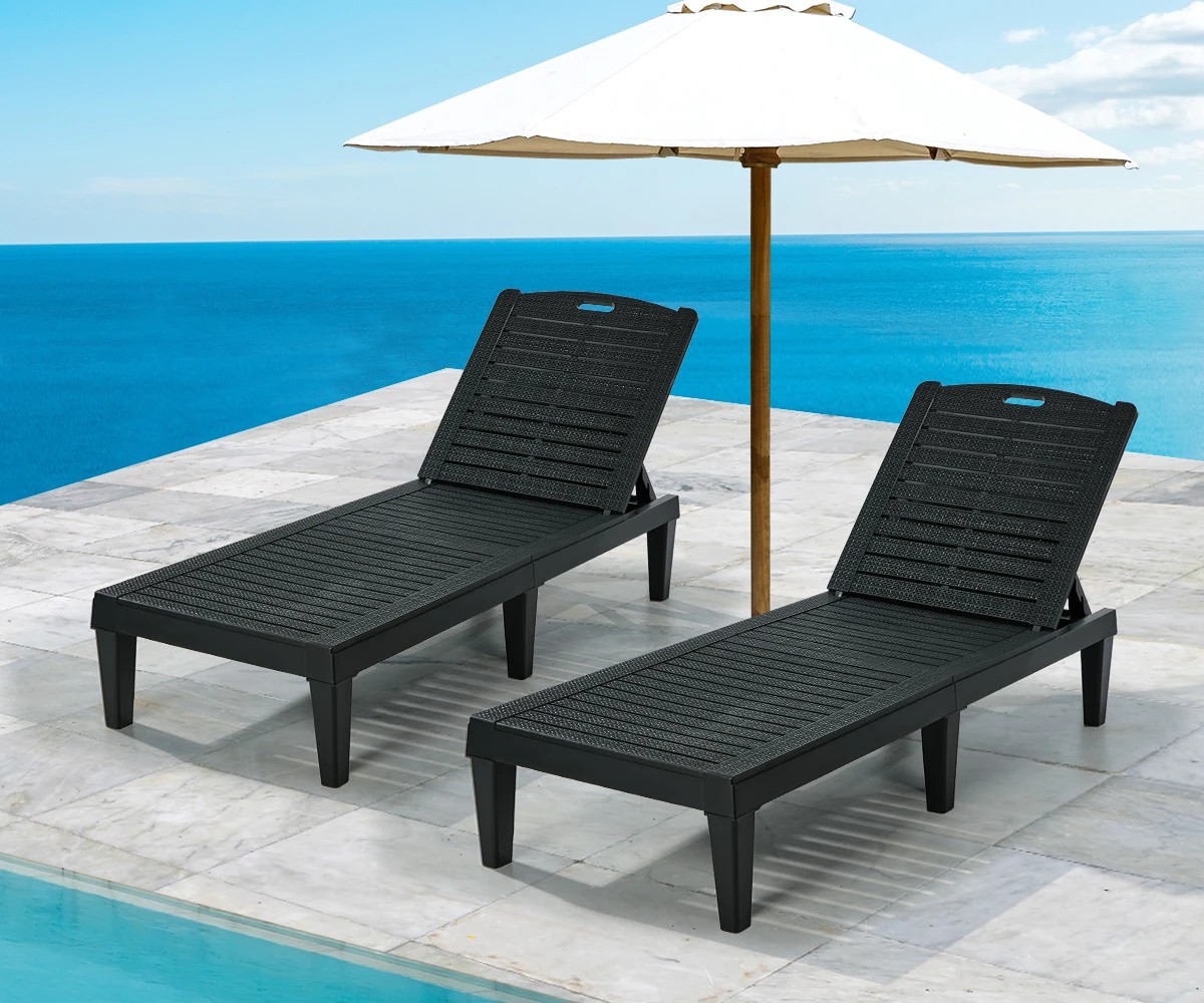 6 Livsip Sun Lounge Adjustable Outdoor Lounger Beach Chair Patio Furniture - Black, 6 of 8