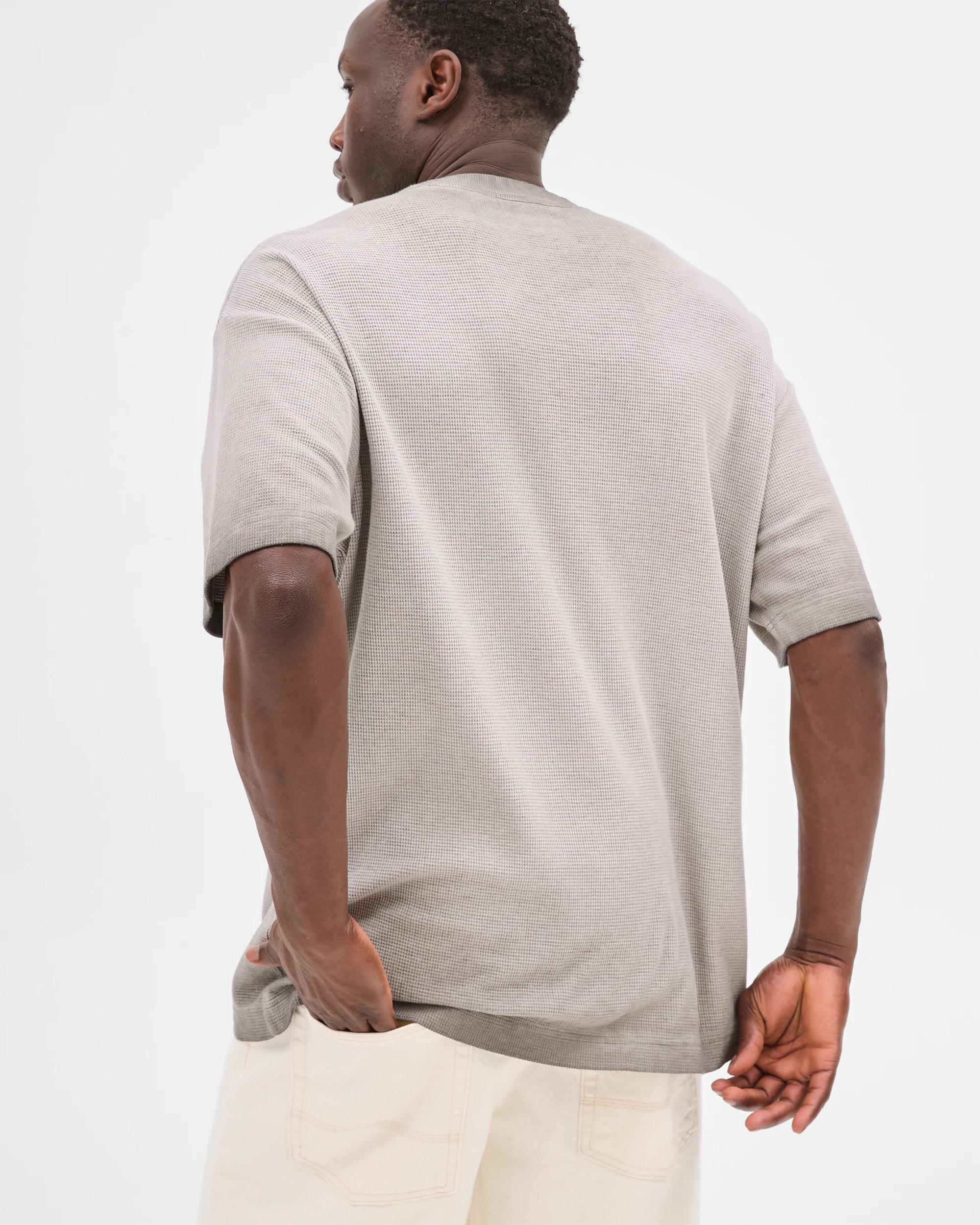 5 Commons Australian Cotton Blend Waffle T-shirt QUITE GREY, 5 of 5