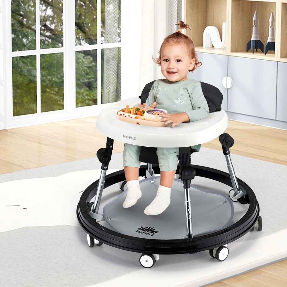 3 Playpals 3-IN-1 Baby Walker Adjustable Stroller Activity Kids Ride On Toy - Black, 3 of 3