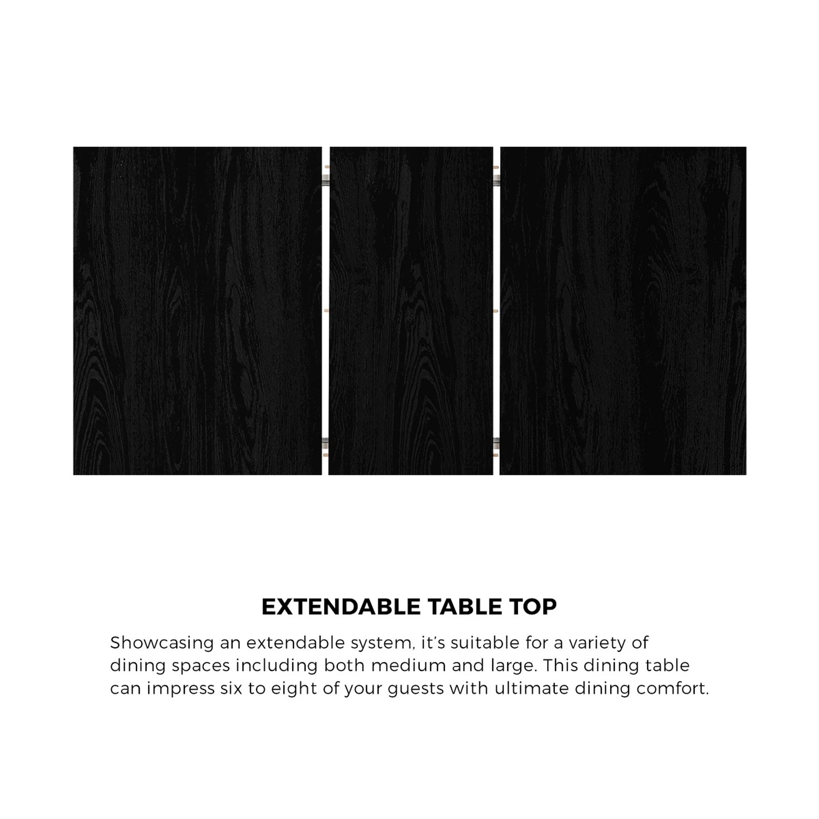 4 Oikiture 160cm Extendable Dining Table with 6PCS Dining Chairs Geometric - Black, 4 of 9