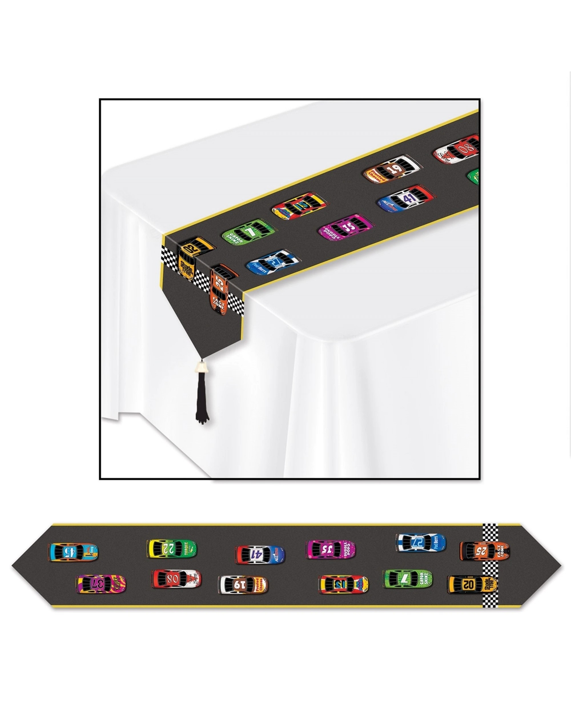 1 Beistle Race Car Paper Table Runner, 1 of 1