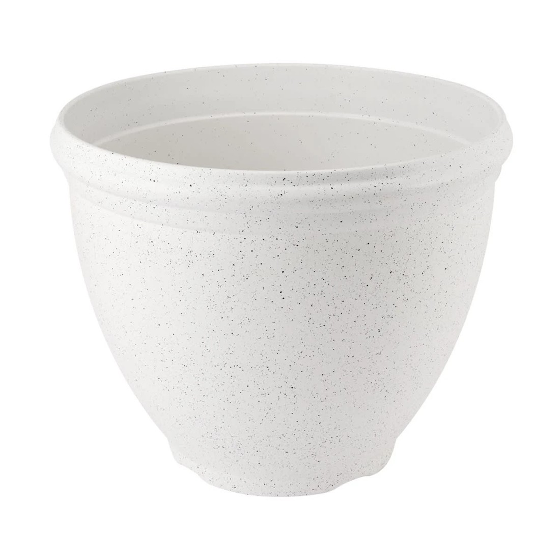 1 49cm White Textured Plastic Pot, 1 of 3
