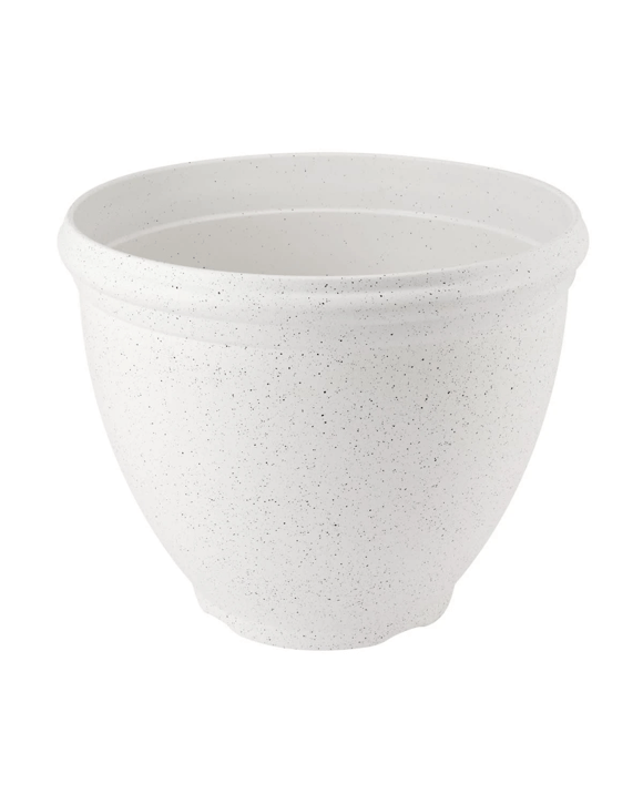 49cm White Textured Plastic Pot