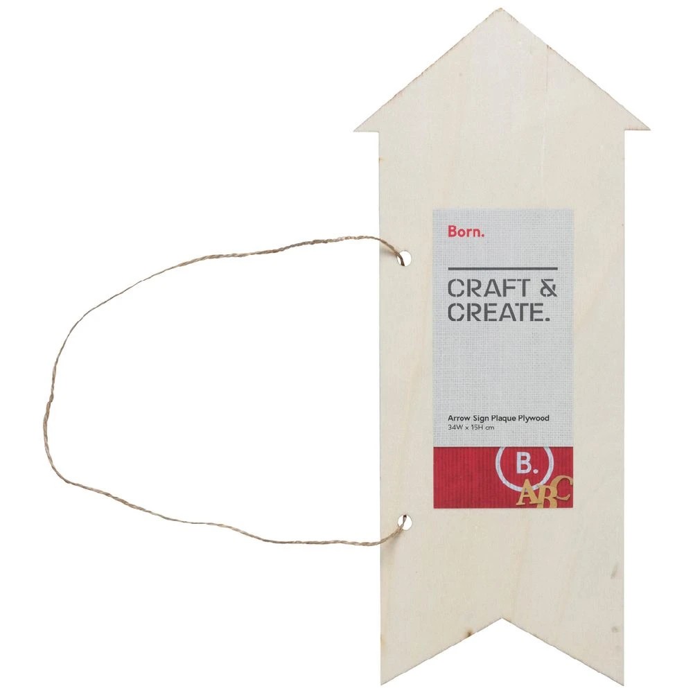 1 Born Plywood Plaque Arrow, 1 of 2