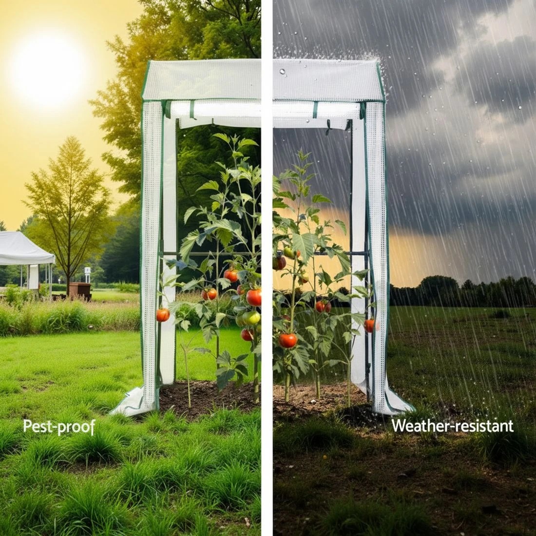 4 Green Fingers Mini Greenhouse PE Cover Green House Roll-Up Zippered Door - Clear, 4 of 6