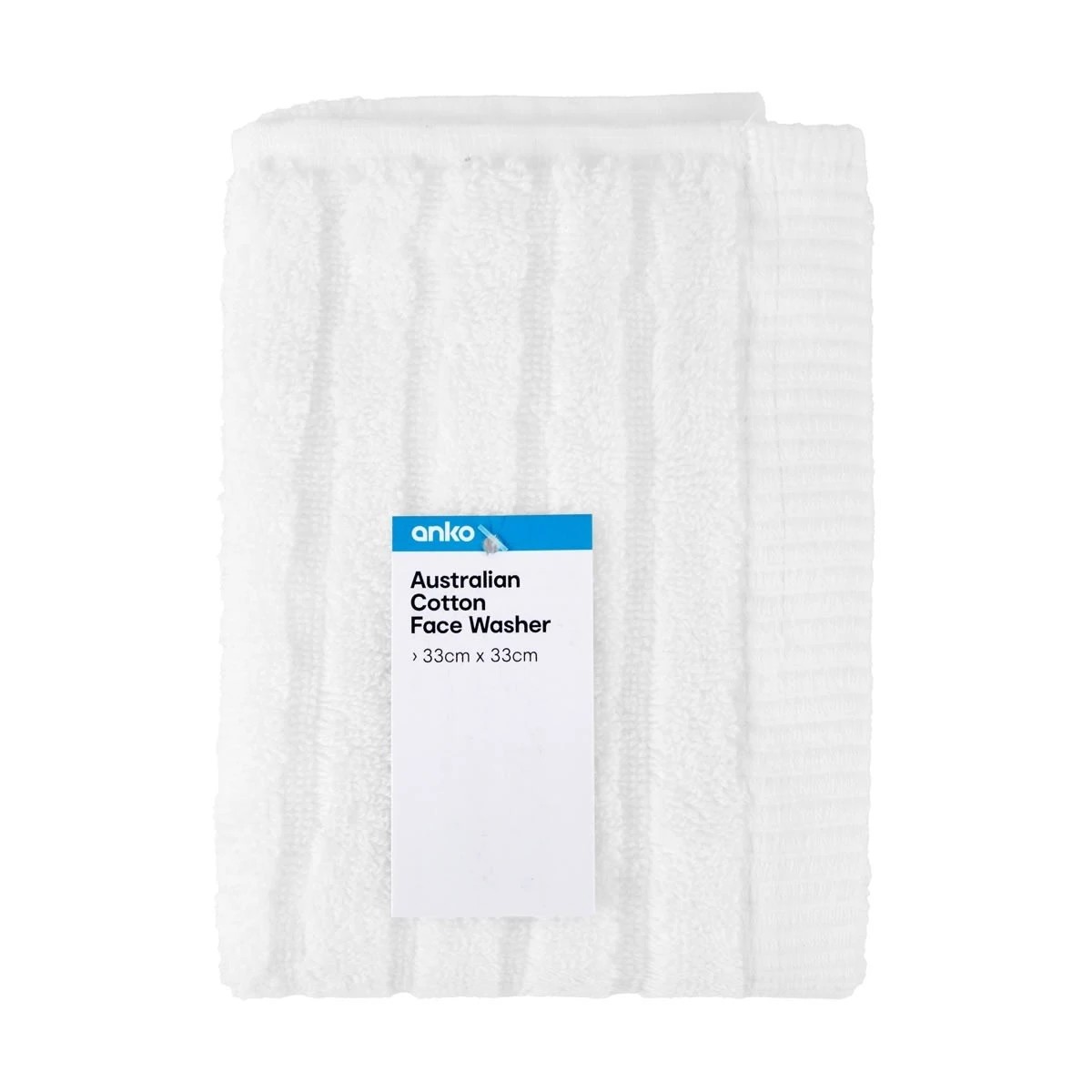 5 Australian Cotton Face Washer - White, 5 of 6