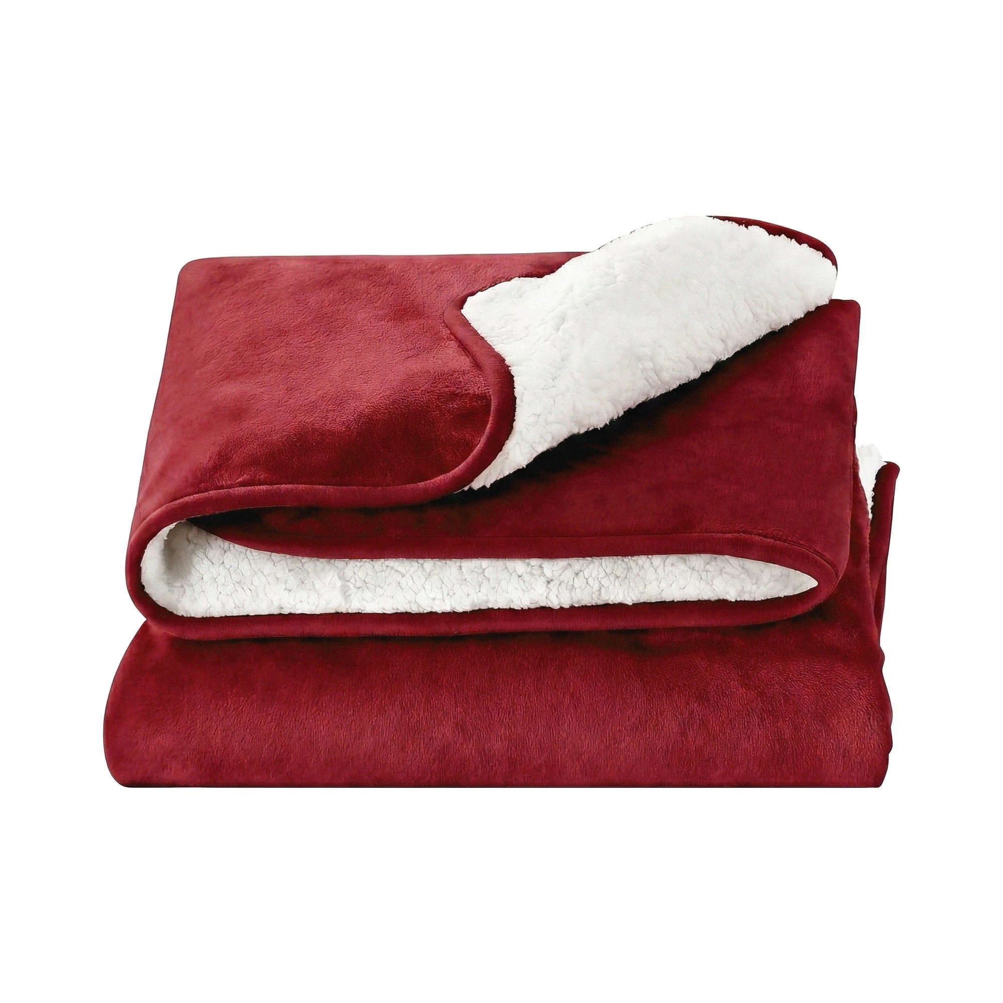 3 Giselle Bedding Giselle Electric Throw Rug Dual Side Fleece Flannel Heated Blanket - Burgundy, 3 of 10