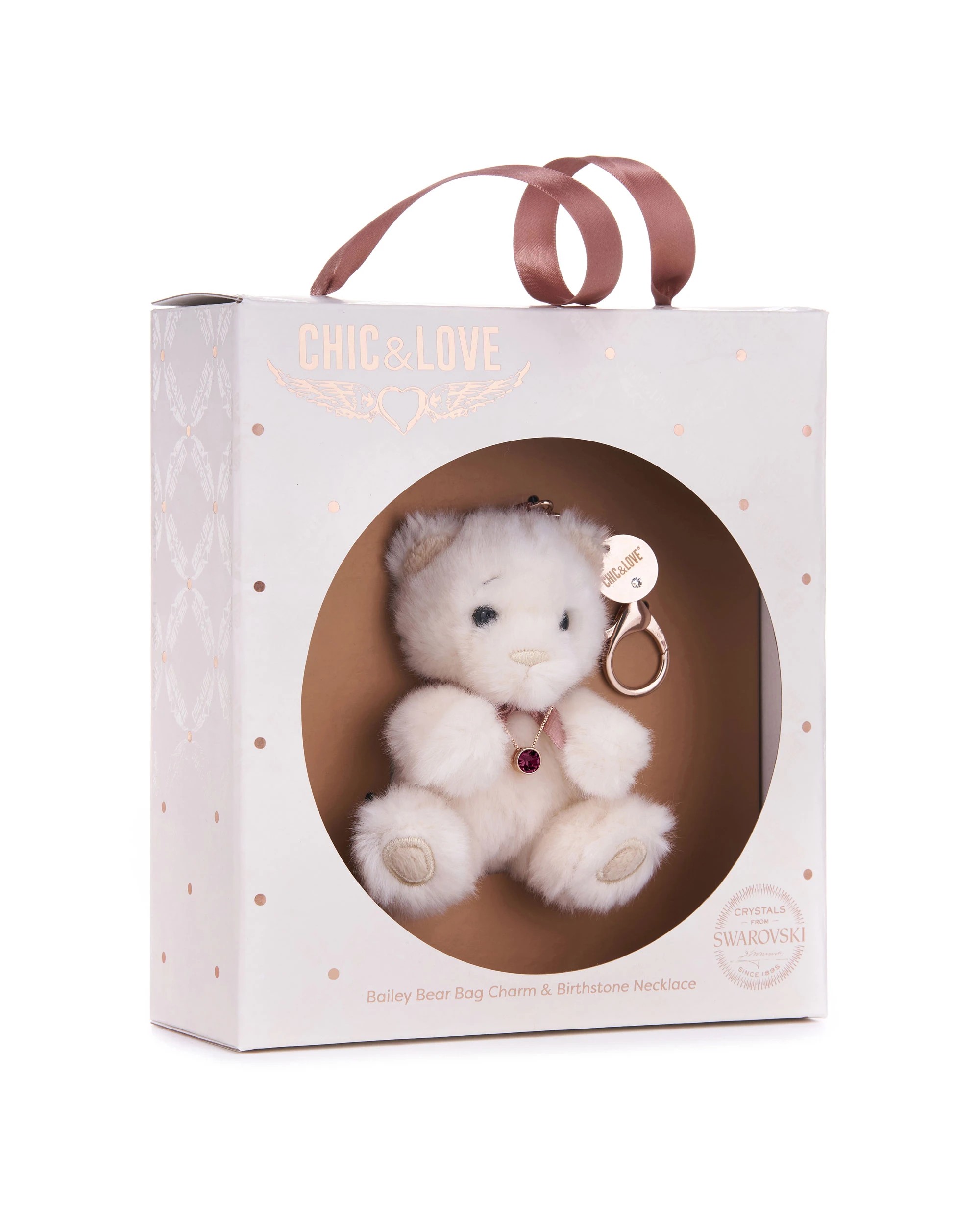 3 Chic & Love - Bailey Bear Bag Charm & Necklace July - Gift Set - White, 3 of 4