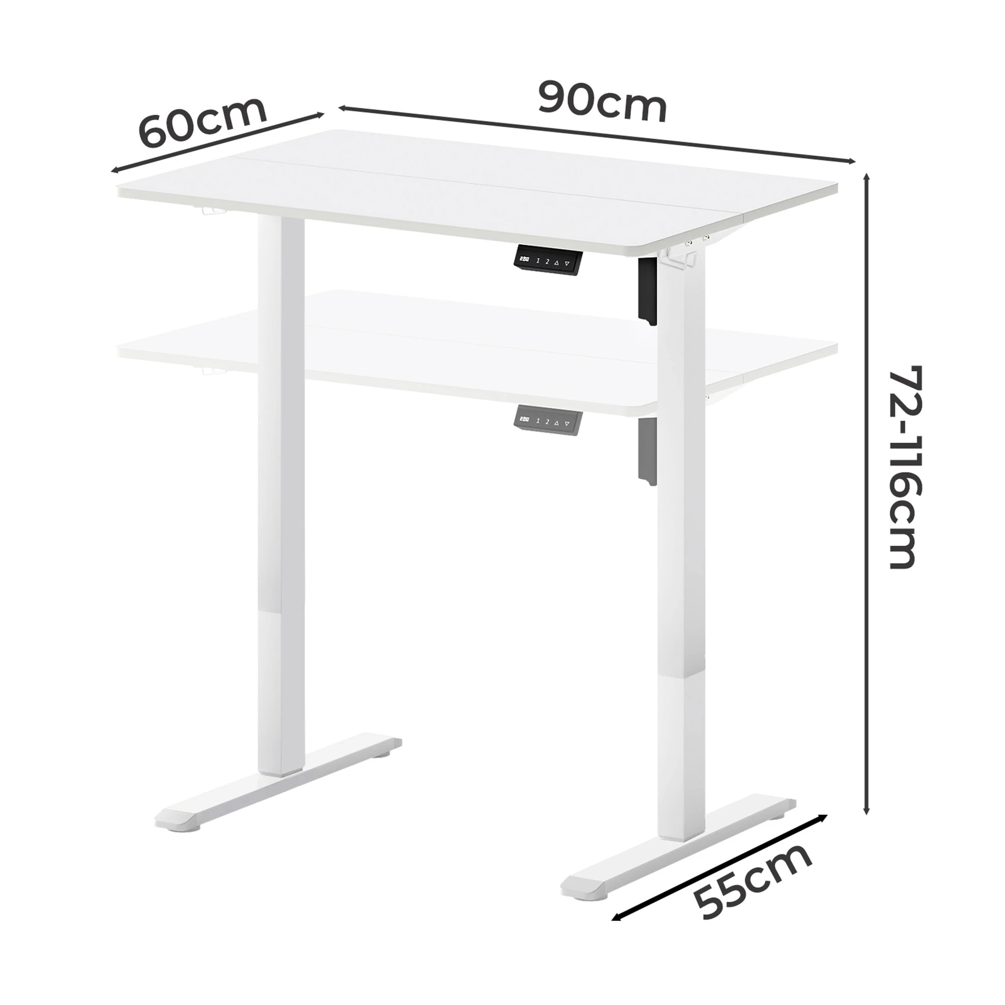 3 Levede Electric Standing Desk 90cm - White, 3 of 9