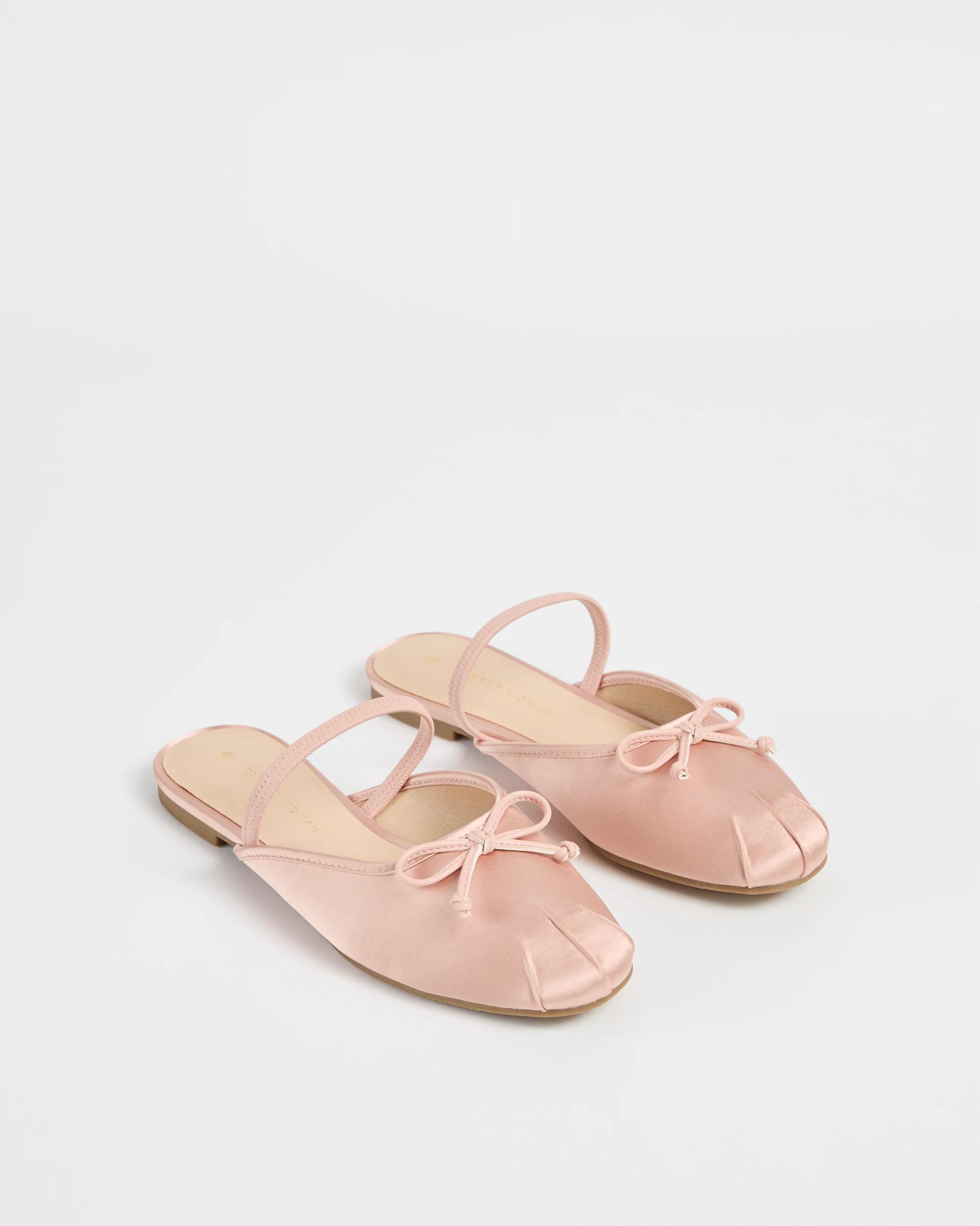 3 Target Womens Elastic Back Ballet Flat - Ella PINK SATIN, 3 of 3