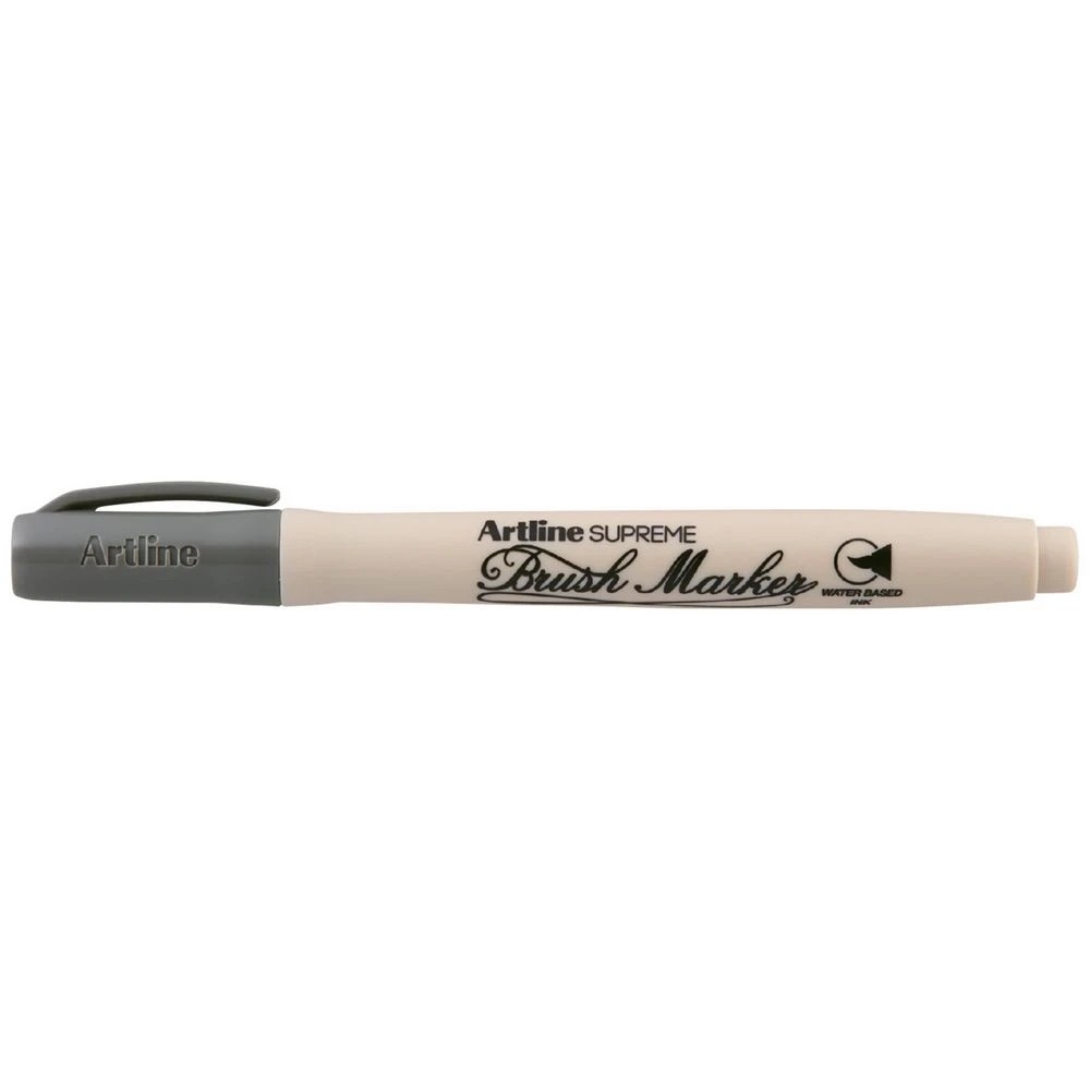 1 Artline Supreme Brush Marker Grey, 1 of 2
