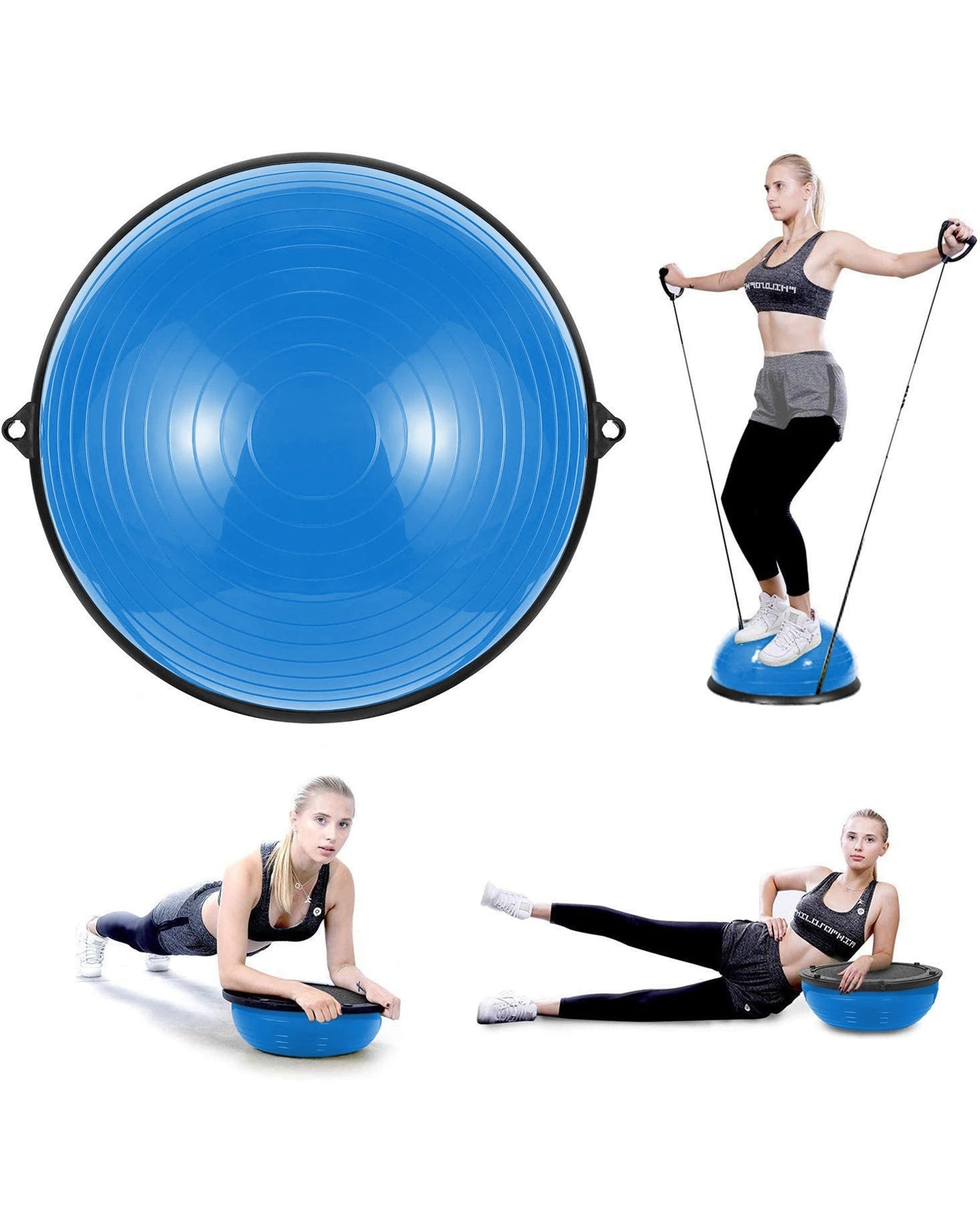 2 Fitness Master Yoga Wave Speed Bosu Ball Semicircular Balance Thickened Beam, 2 of 10