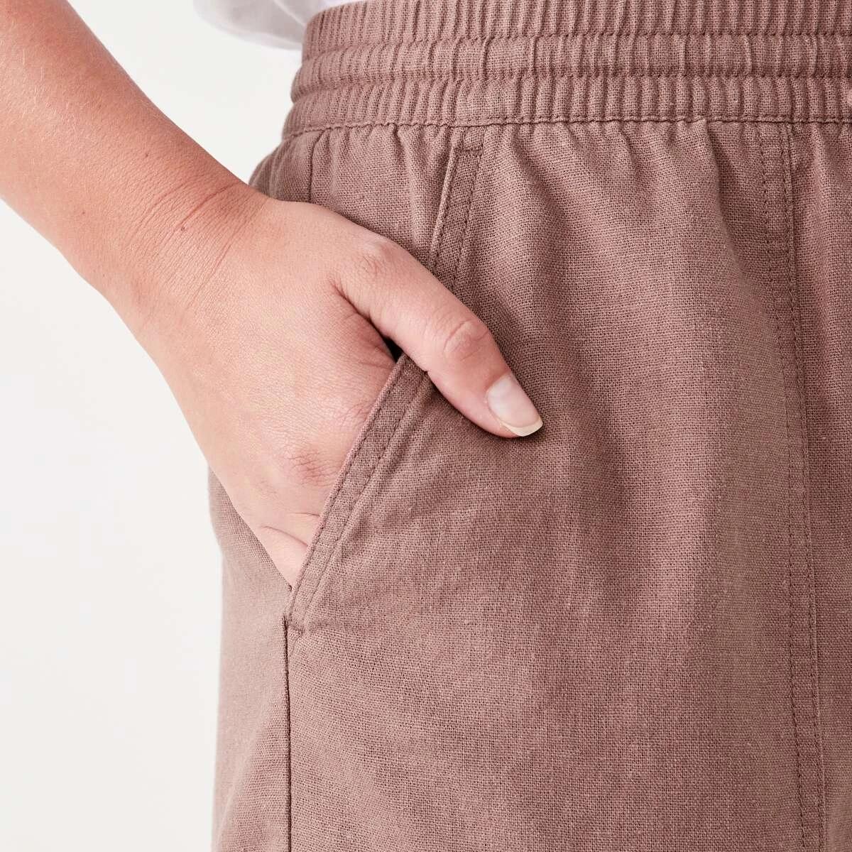 5 Linen Blend Patch Pocket Shorts FAWN TAUPE, 5 of 6