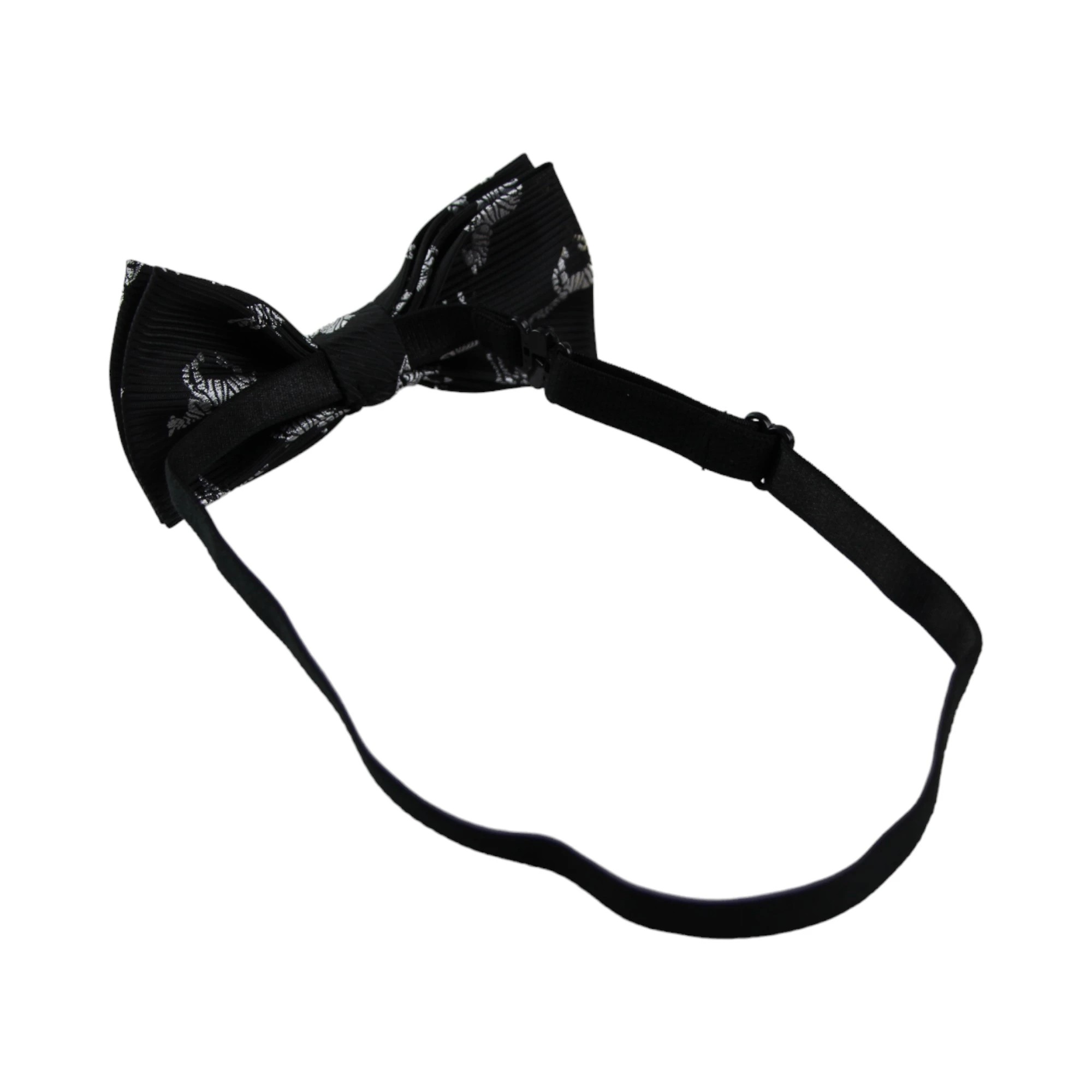 4 Zasel Boys Black With Silver Zebras Patterned Cotton Bow Tie - Multi, 4 of 6