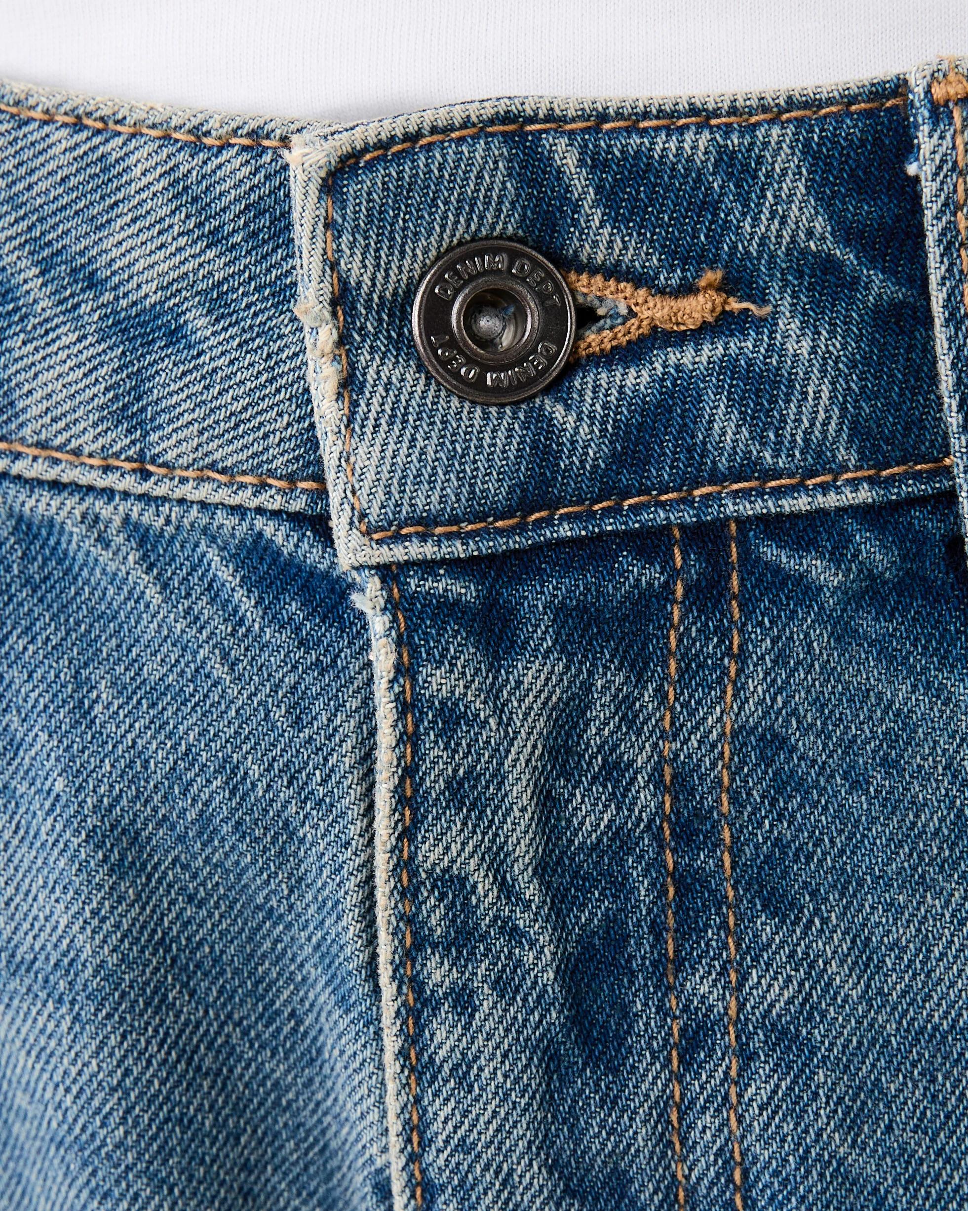 3 Longline Denim Shorts Dirty Wash, 3 of 7