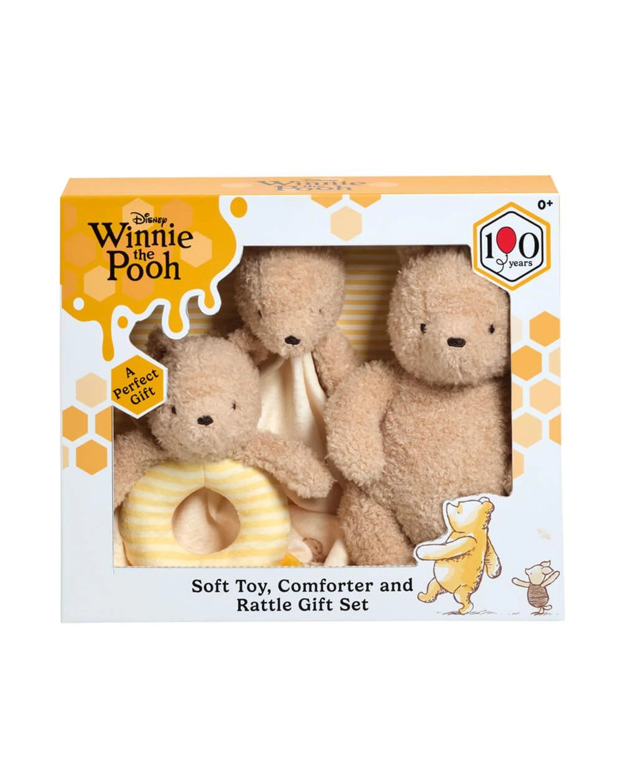 1 Disney Winnie the Pooh 100th Anniversary 3 Piece Plush Gift Set, 1 of 3
