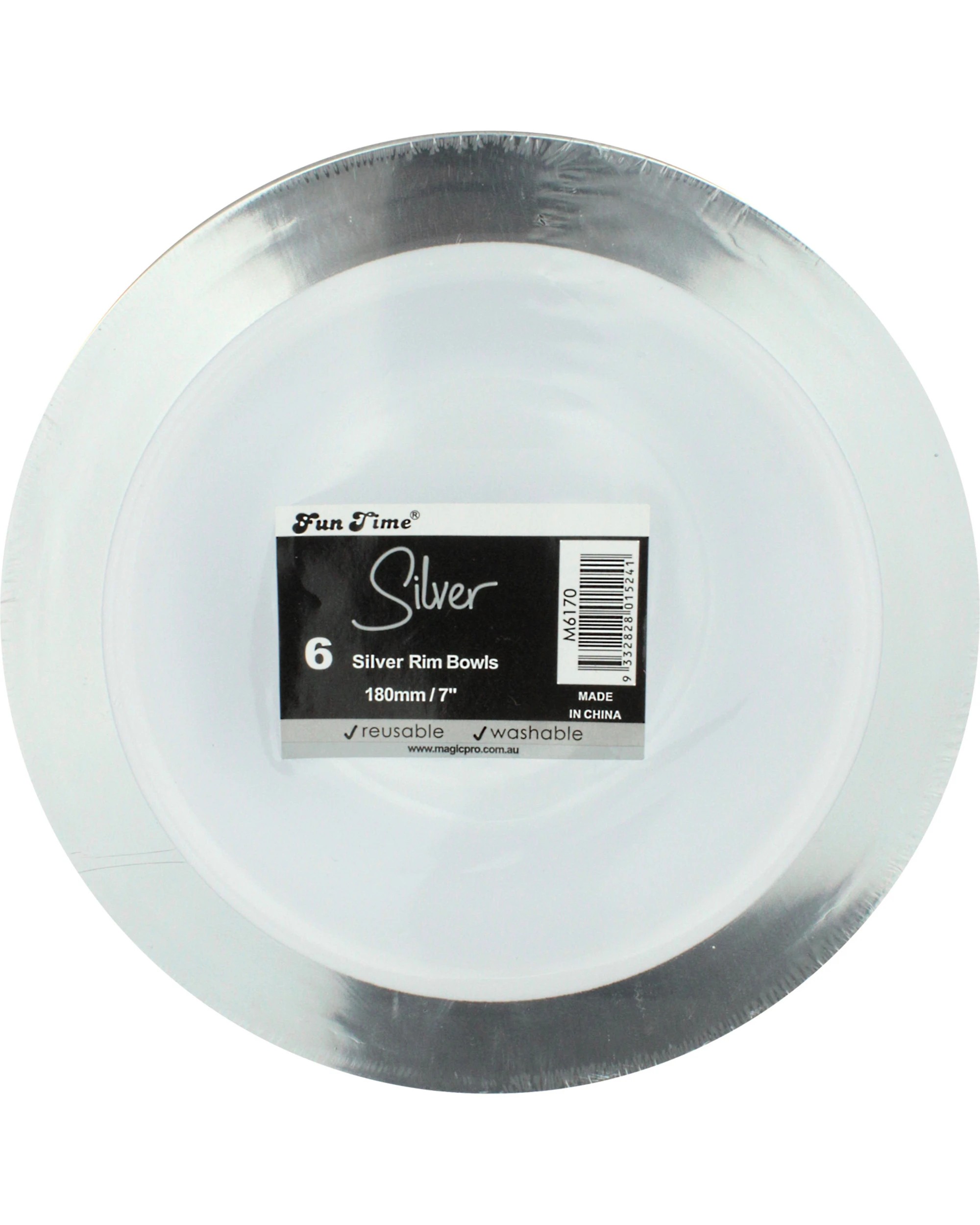 2 Magic Pro Trim Small Plastic Bowls Pack of 6 - Silver, 2 of 2