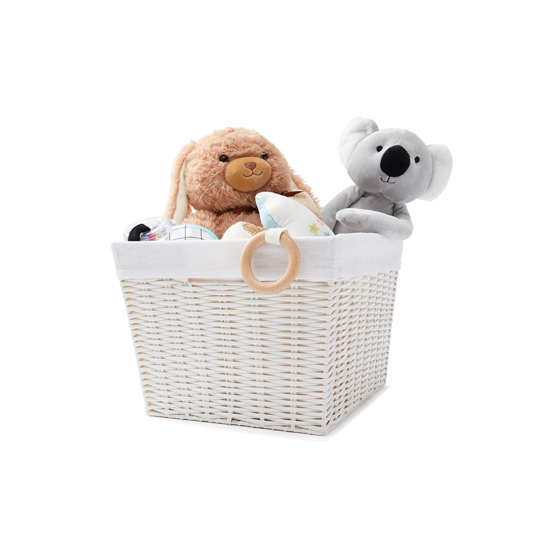 8 Rattan Look Basket with Liner - Medium, White, 8 of 9