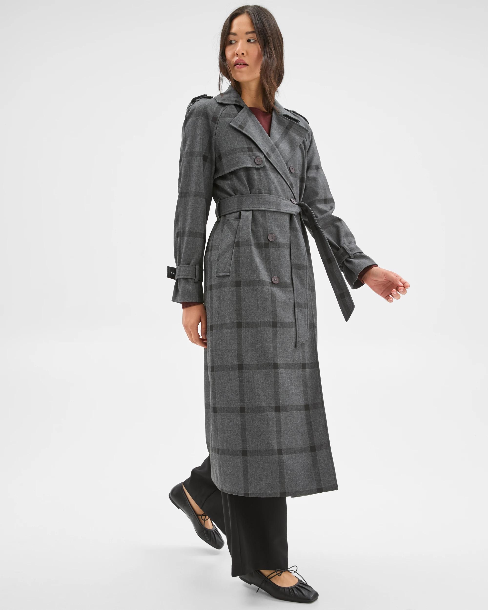 3 Preview Classic Check Trench Coat CHARCOAL CHECK, 3 of 7