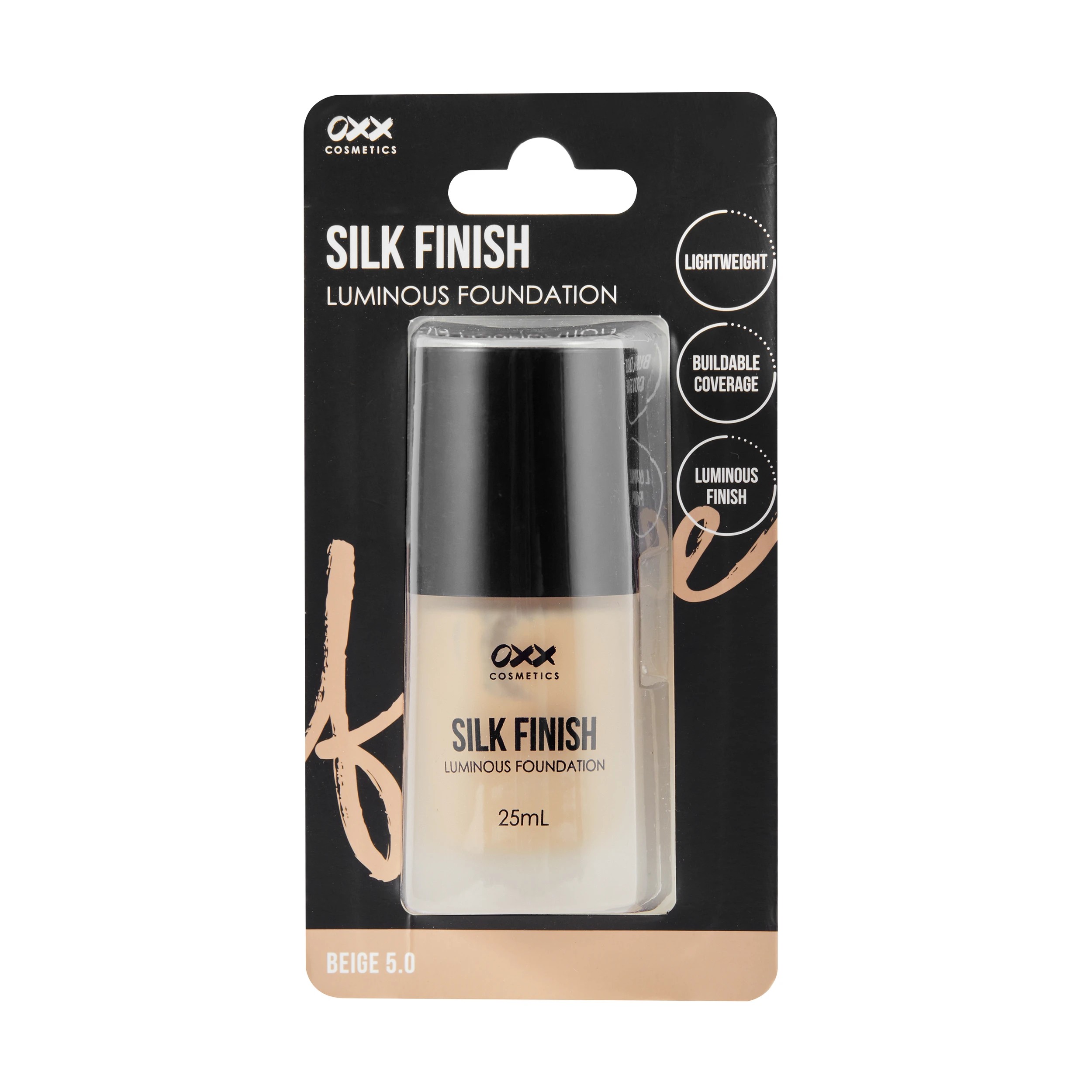 1 OXX Cosmetics Silk Finish Luminous Foundation - Beige 5.0, 1 of 8