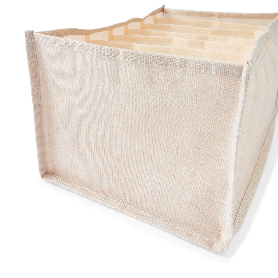 8 Linen Look Organiser - Wide, Beige, 8 of 9