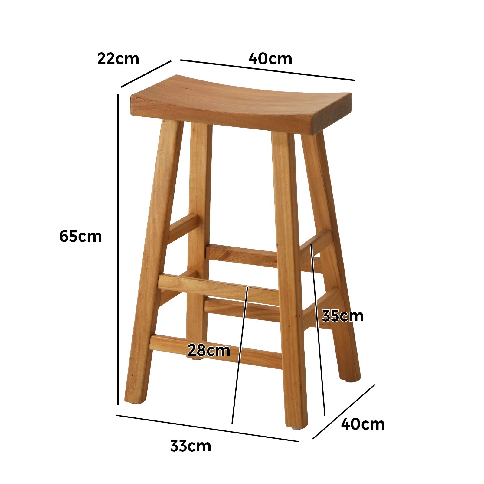 10 Oikiture 2x Bar Stools Kitchen Stool Wooden Counter Chairs Barstools
 - Natural, 10 of 10