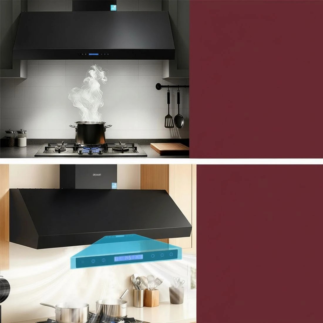 Devanti 1500mm Commercial BBQ Range Hood Dual Motor W/ Remote Control ...