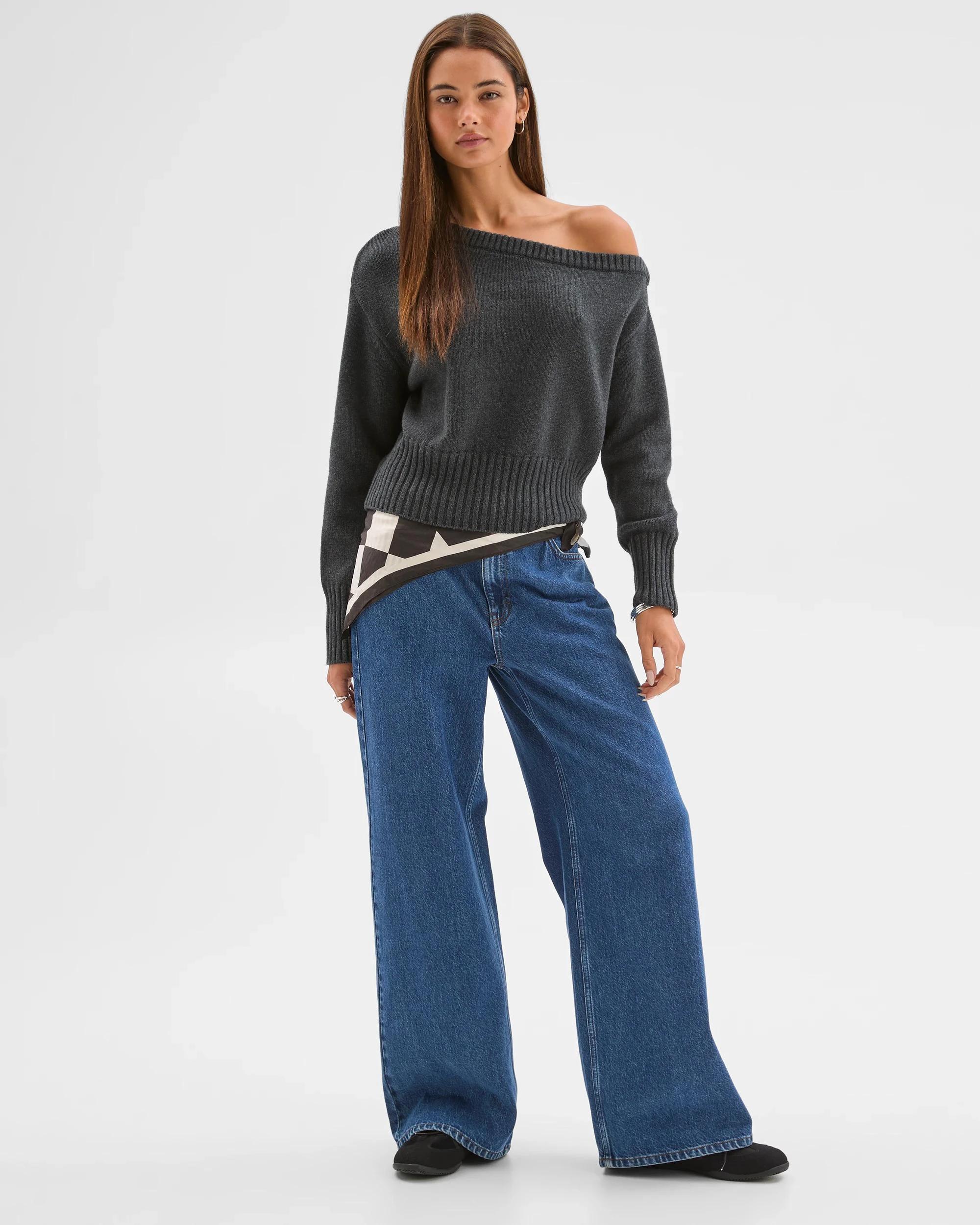 2 Lily Loves Off Shoulder Jumper ONYX MARLE, 2 of 7