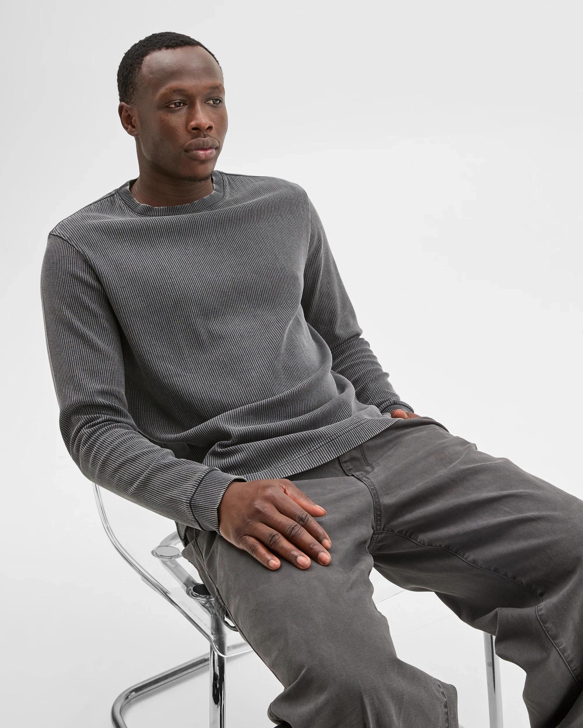 5 Commons Australian Cotton Relaxed Heavyweight Textured T-Shirt ACID BLACK, 5 of 6