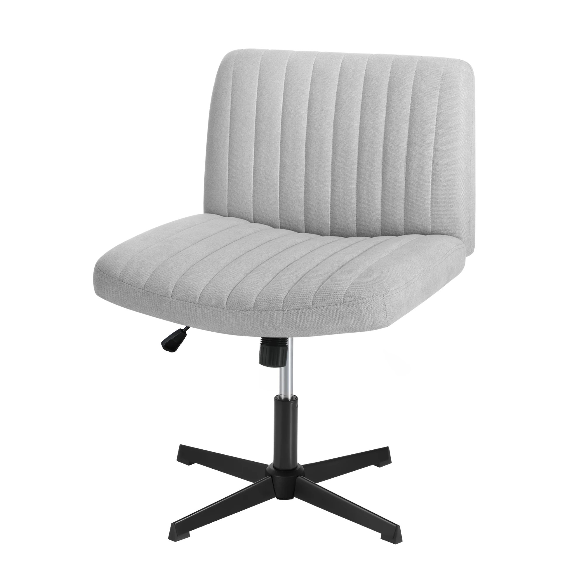 4 Oikiture Mid Back Armless Office Desk Chair Height Adjustable Wide Seat - Grey, 4 of 6