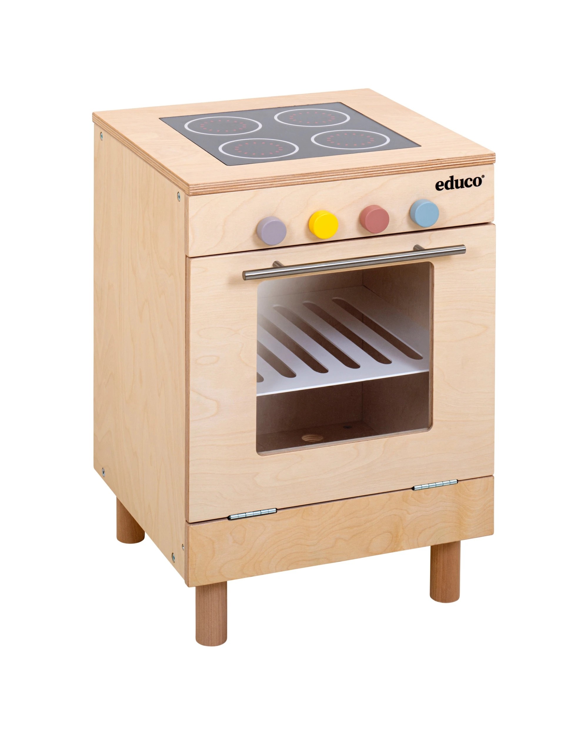 1 Educo Stove Adjustable Height Pretend Cooking Play Toy With Knobs - Multi, 1 of 6