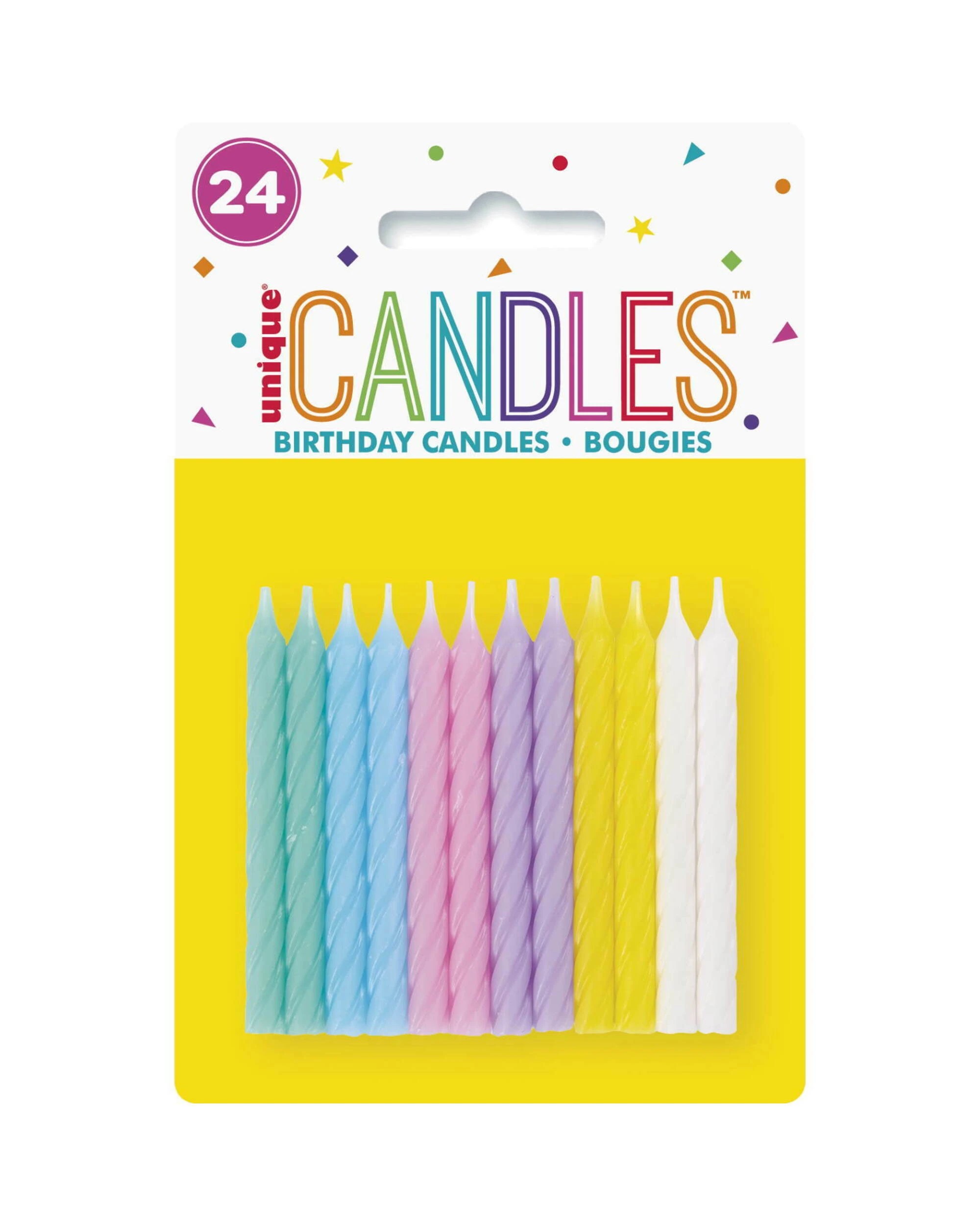 1 Unique Spiral Pastel Candles Pack of 24, 1 of 1