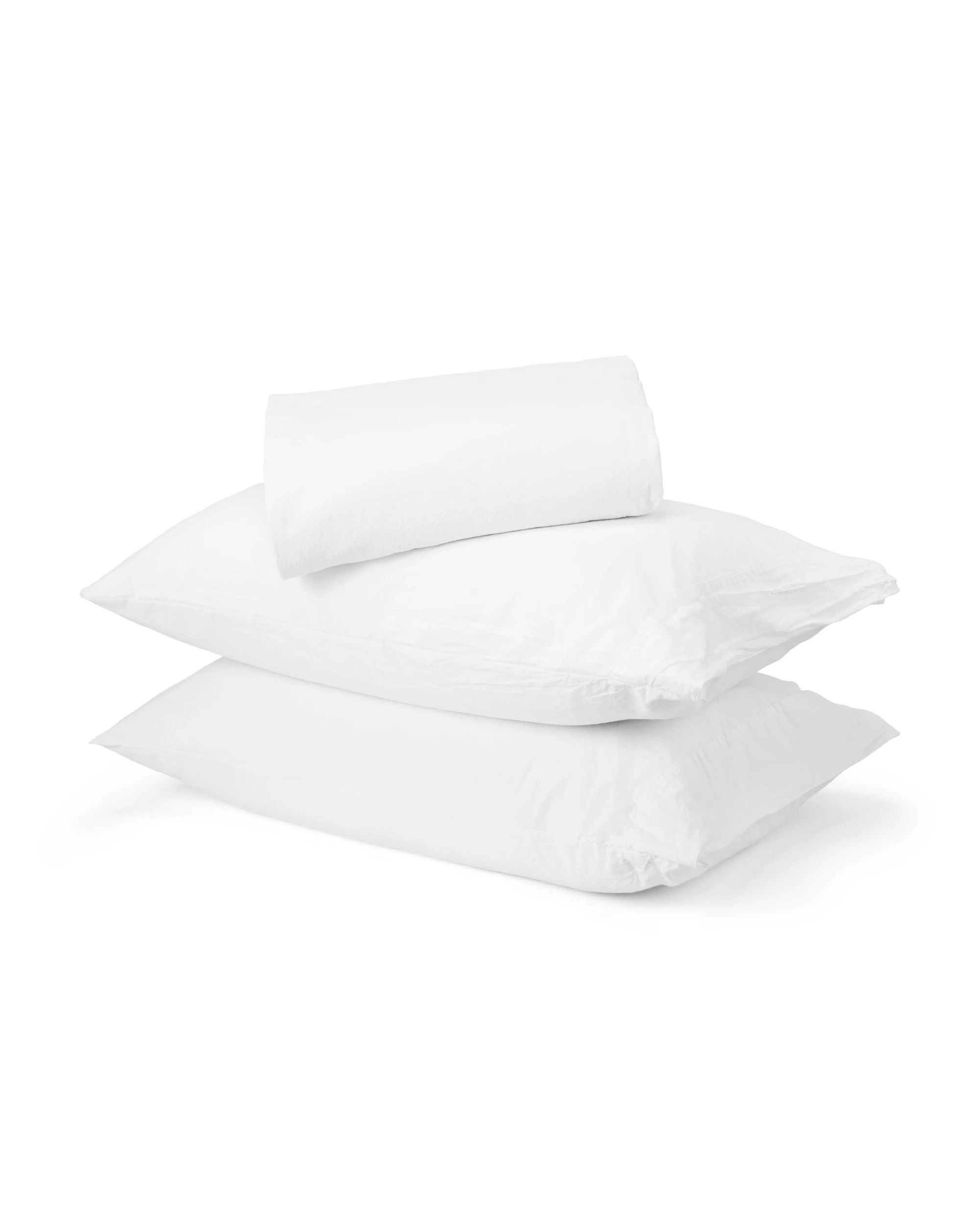 1 Stonewashed Cotton Sheet Set - Queen Bed, White, 1 of 6