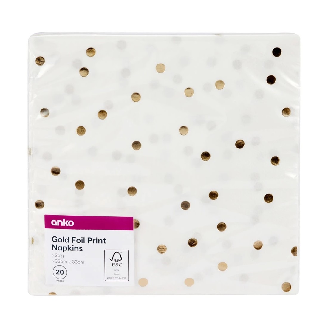 5 20 Pack Gold Print Polka Dot Napkins, 5 of 5