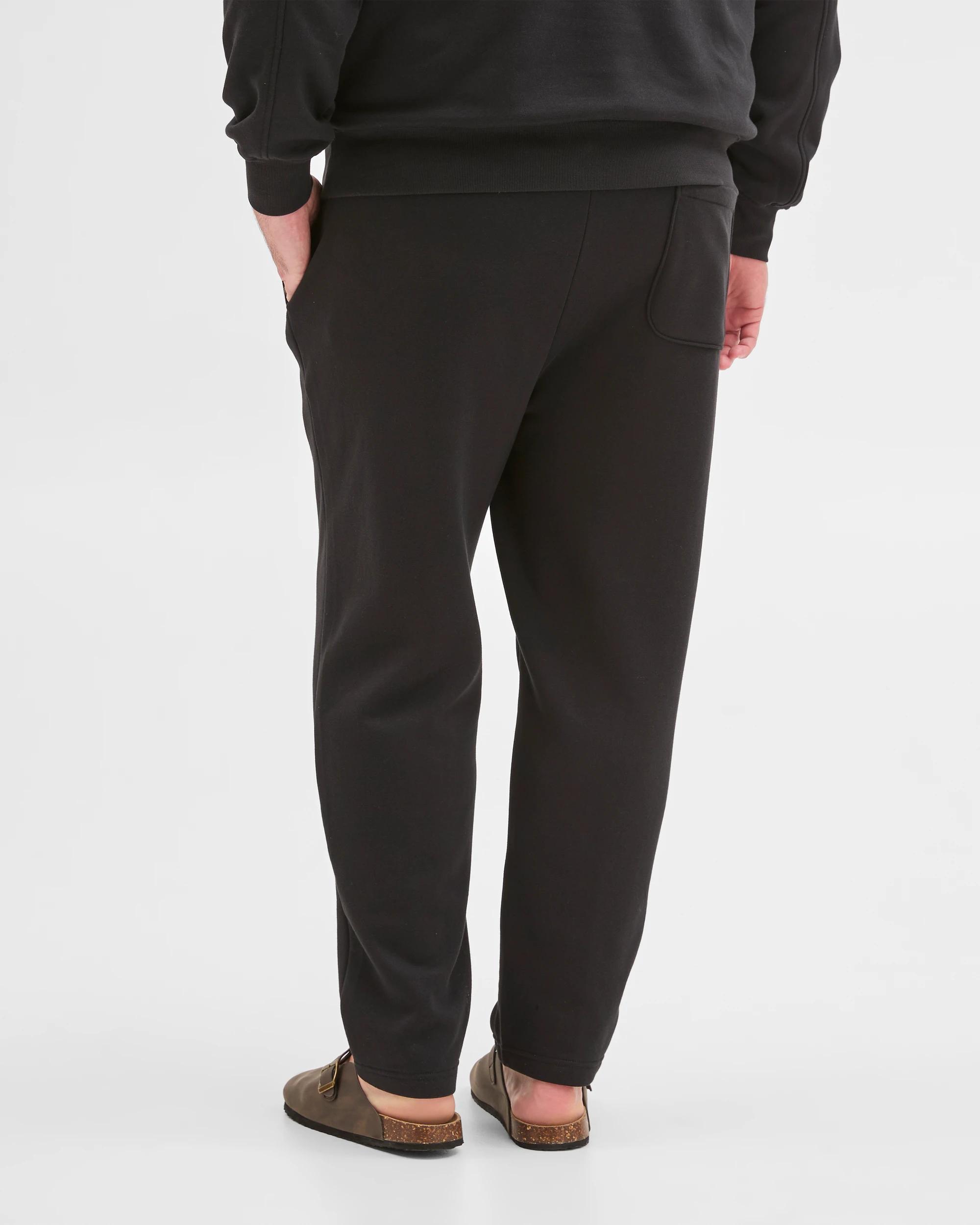 5 Target Man Plus Plus Size Australian Cotton Blend Non Cuffed Trackpants BLACK, 5 of 5