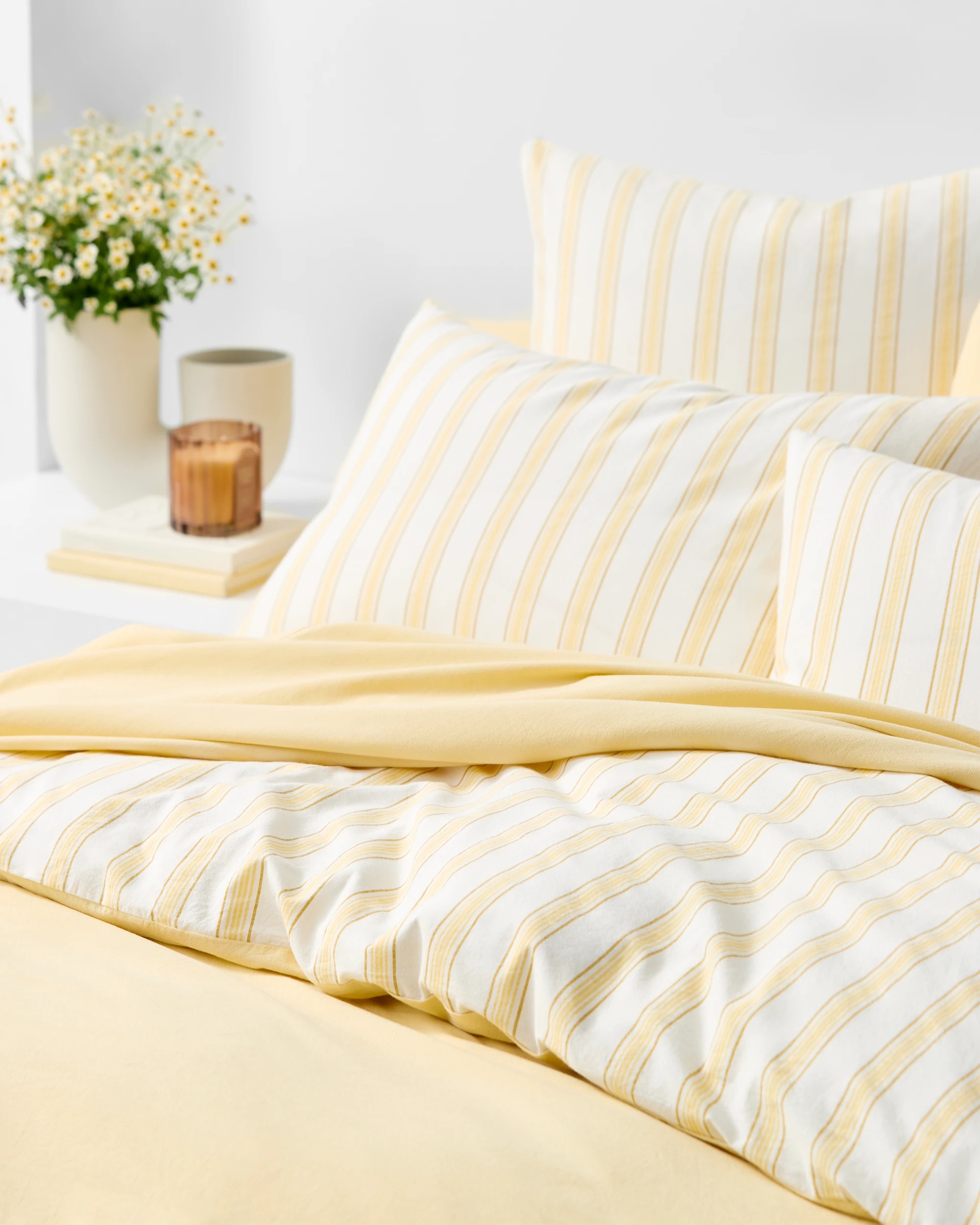 3 Arlo Cotton Stonewash Quilt Cover Set - Queen Bed - Yellow, 3 of 8