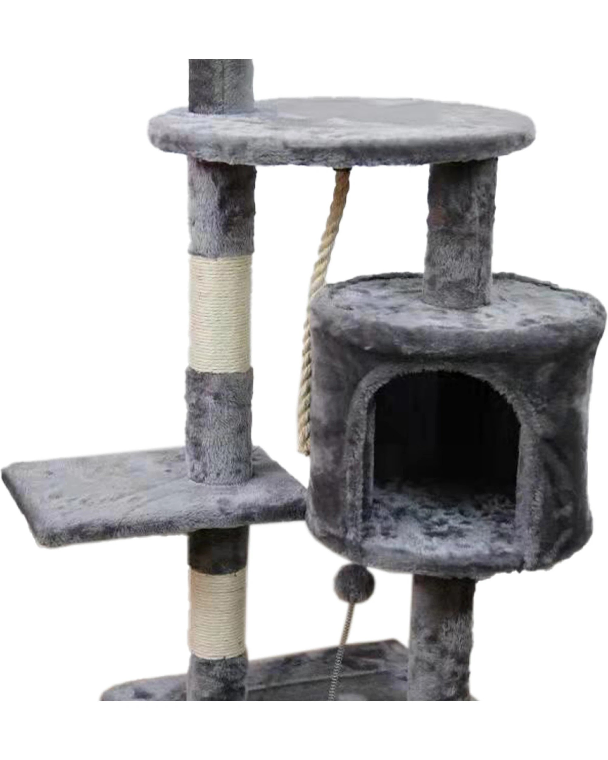 2 Furtastic 110cm Cat Tree Scratching Post - Silver Grey, 2 of 6