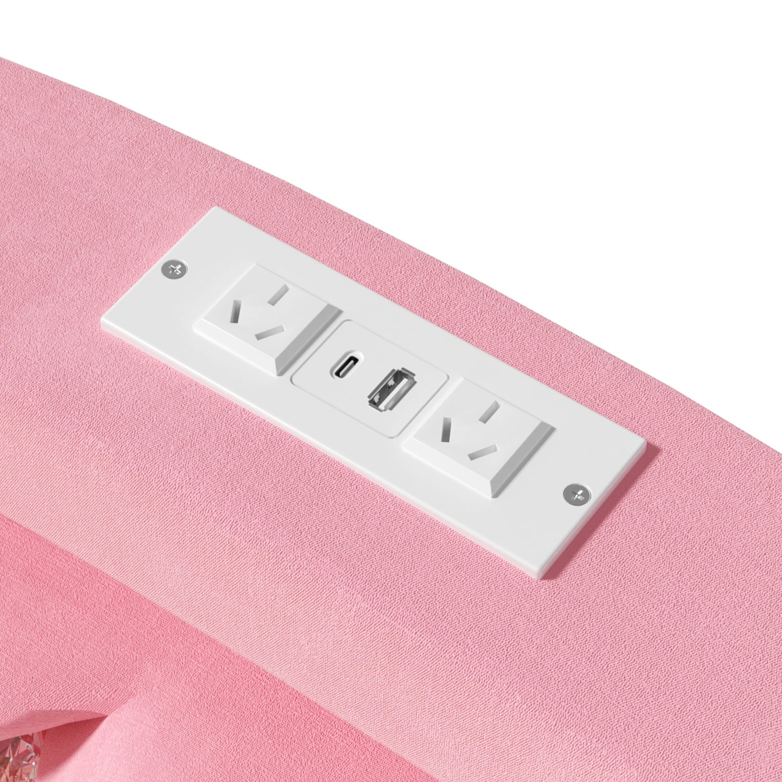 4 Advwin LED Velvet Bed Frame with Adjustable Headboard and Storage Drawer Double - Pink, 4 of 9
