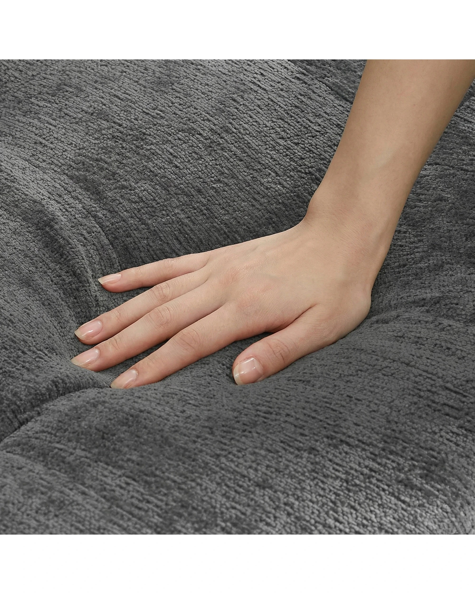 5 Advwin Modern 3 Seaters Sofa Chenille Fabric 265cm - Grey, 5 of 7